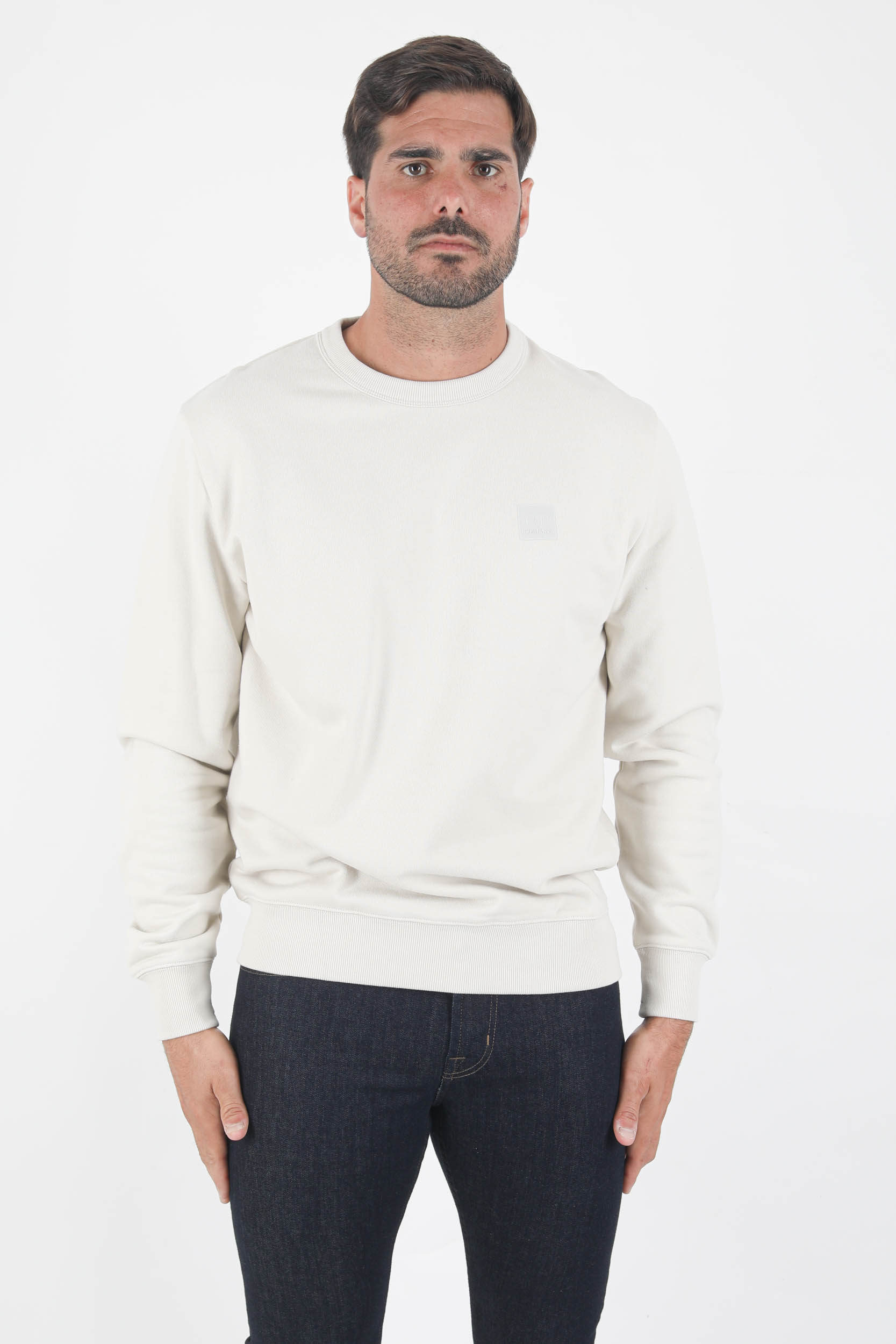 SWEAT COL ROND C.P COMPANY CREME LOGO S221A-116