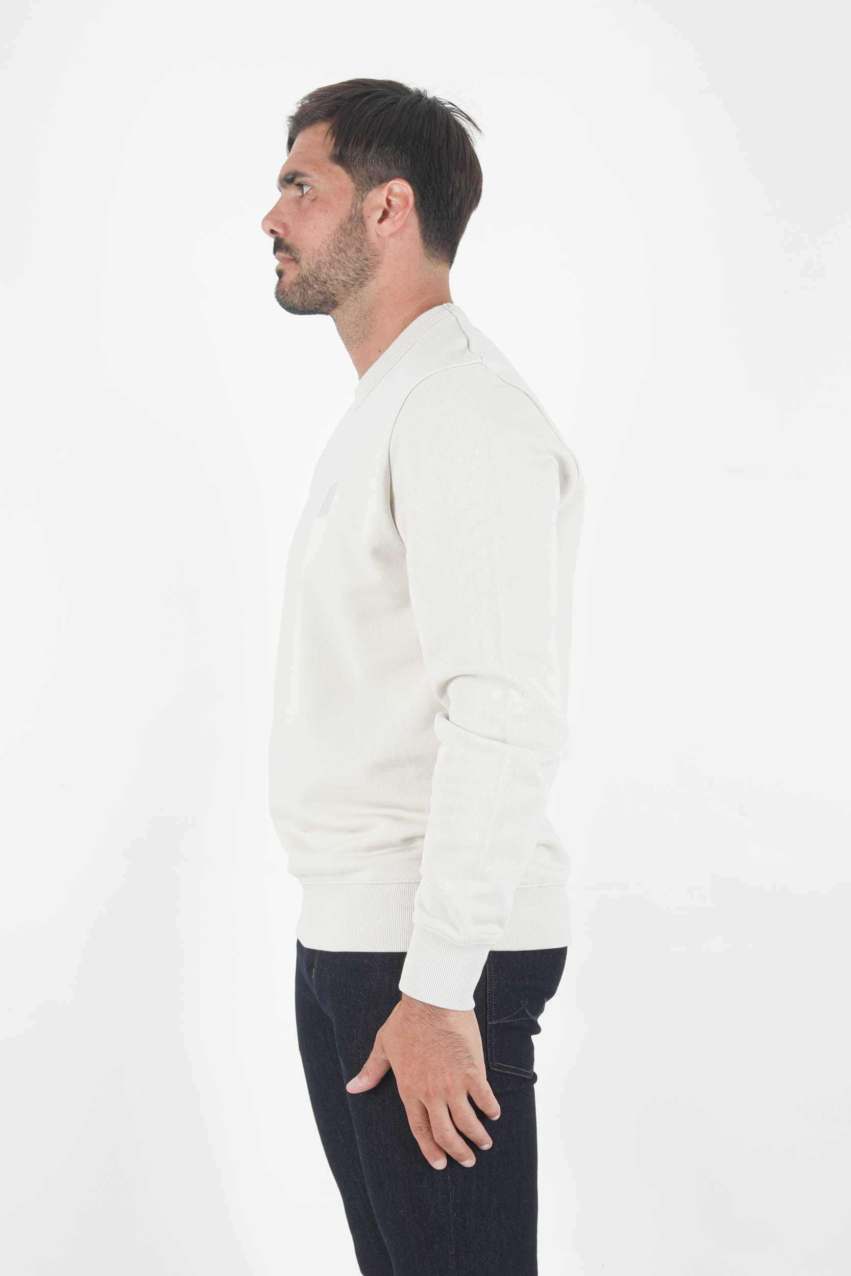 SWEAT COL ROND C.P COMPANY CREME LOGO S221A-116