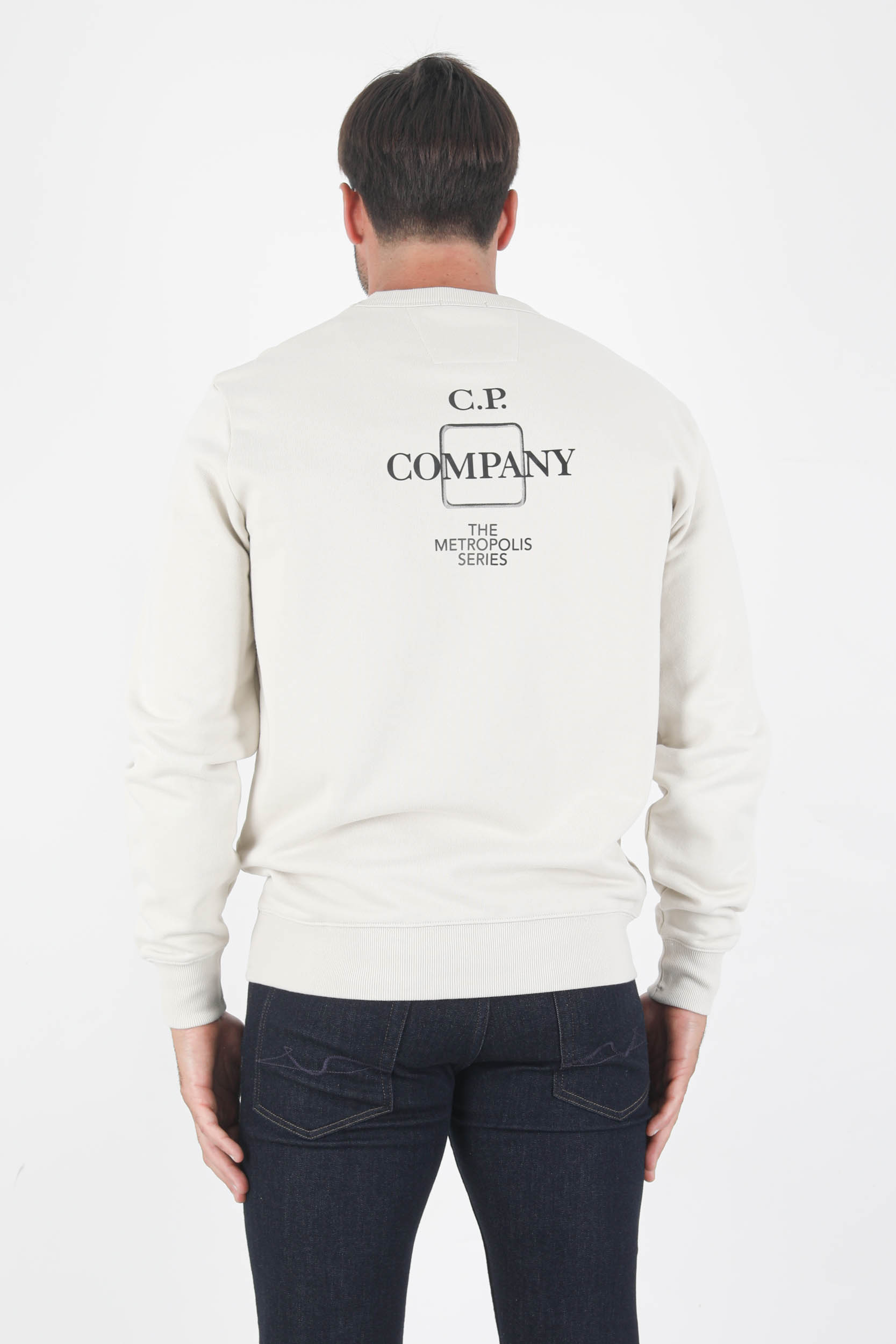 SWEAT COL ROND C.P COMPANY CREME LOGO S221A-116