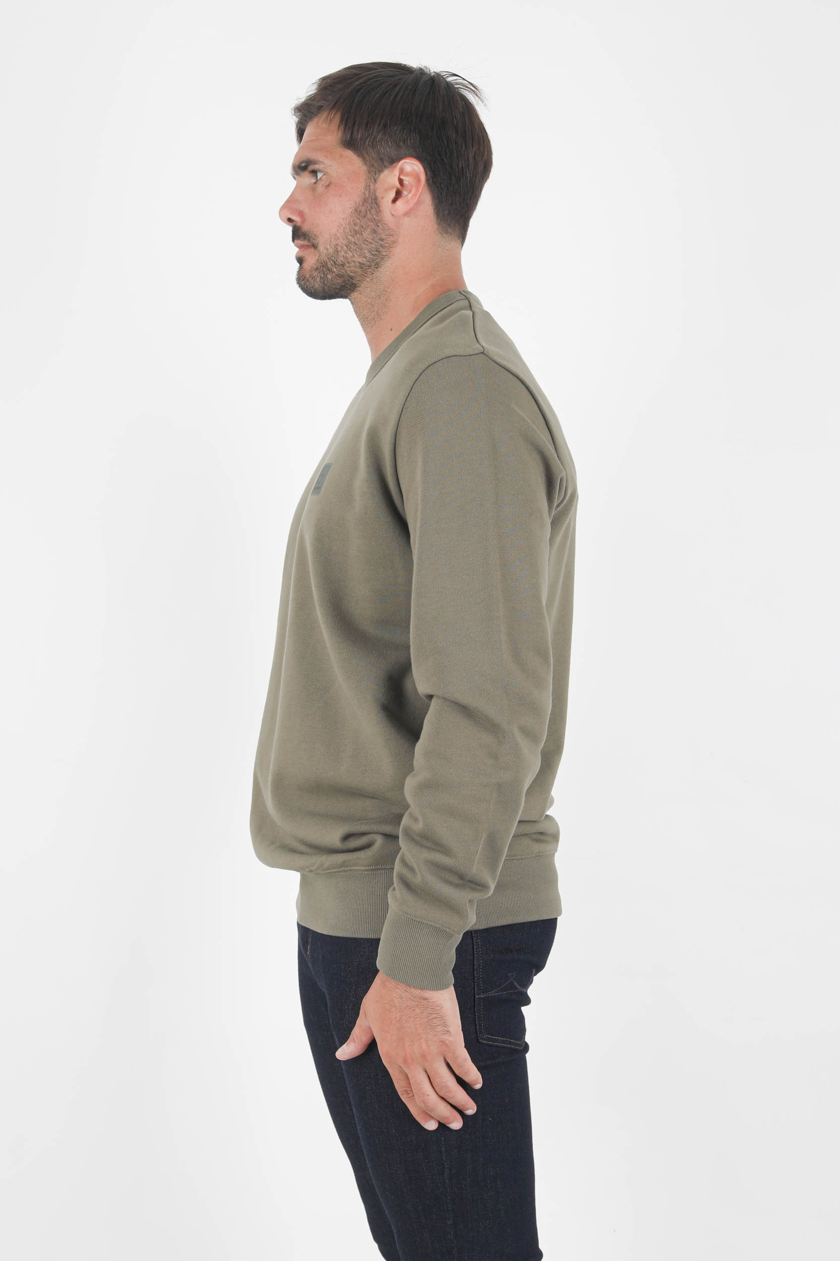 SWEAT COL ROND C.P COMPANY KAKI LOGO S221A-665