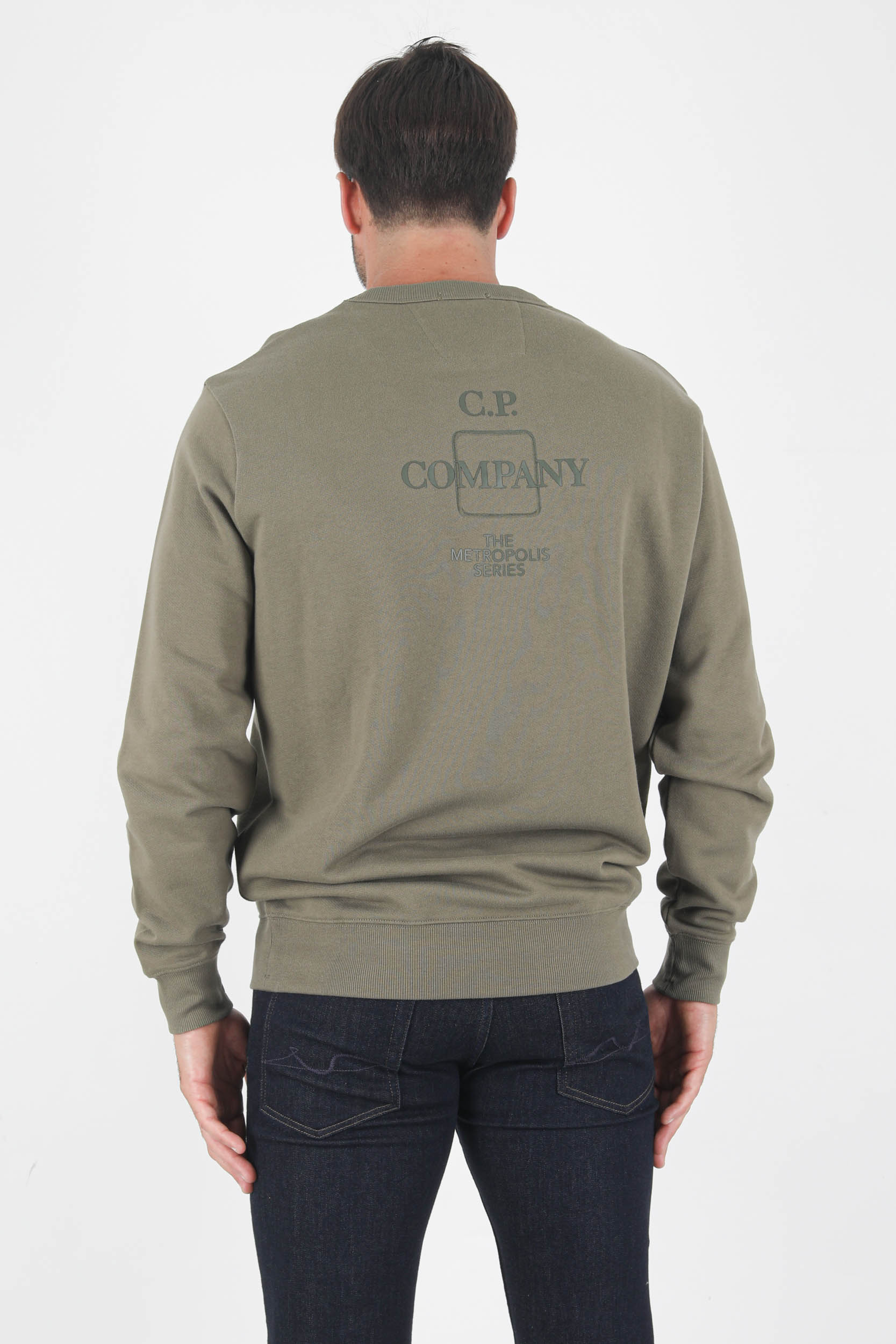 SWEAT COL ROND C.P COMPANY KAKI LOGO S221A-665