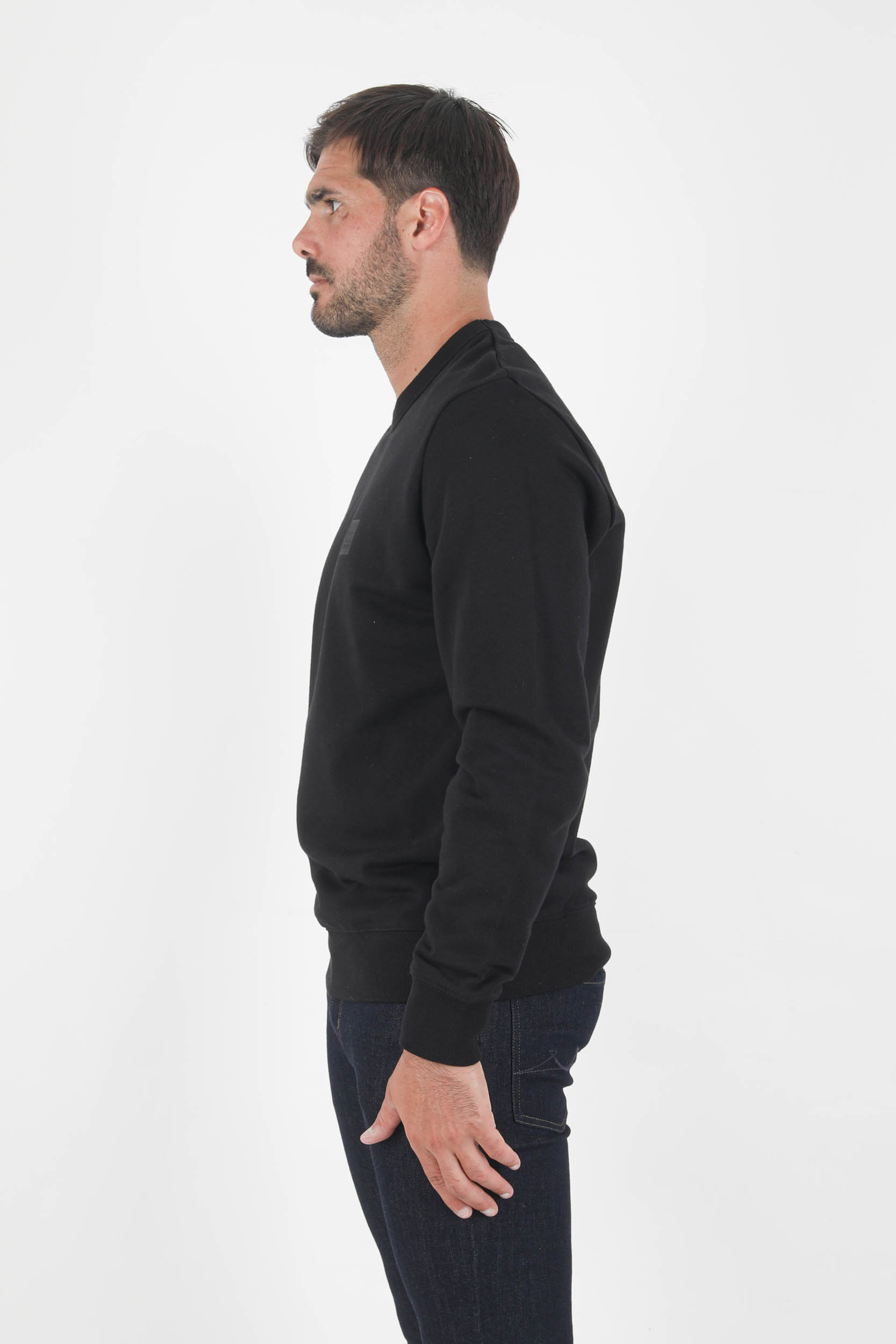 SWEAT COL ROND C.P COMPANY NOIR LOGO S211A-999