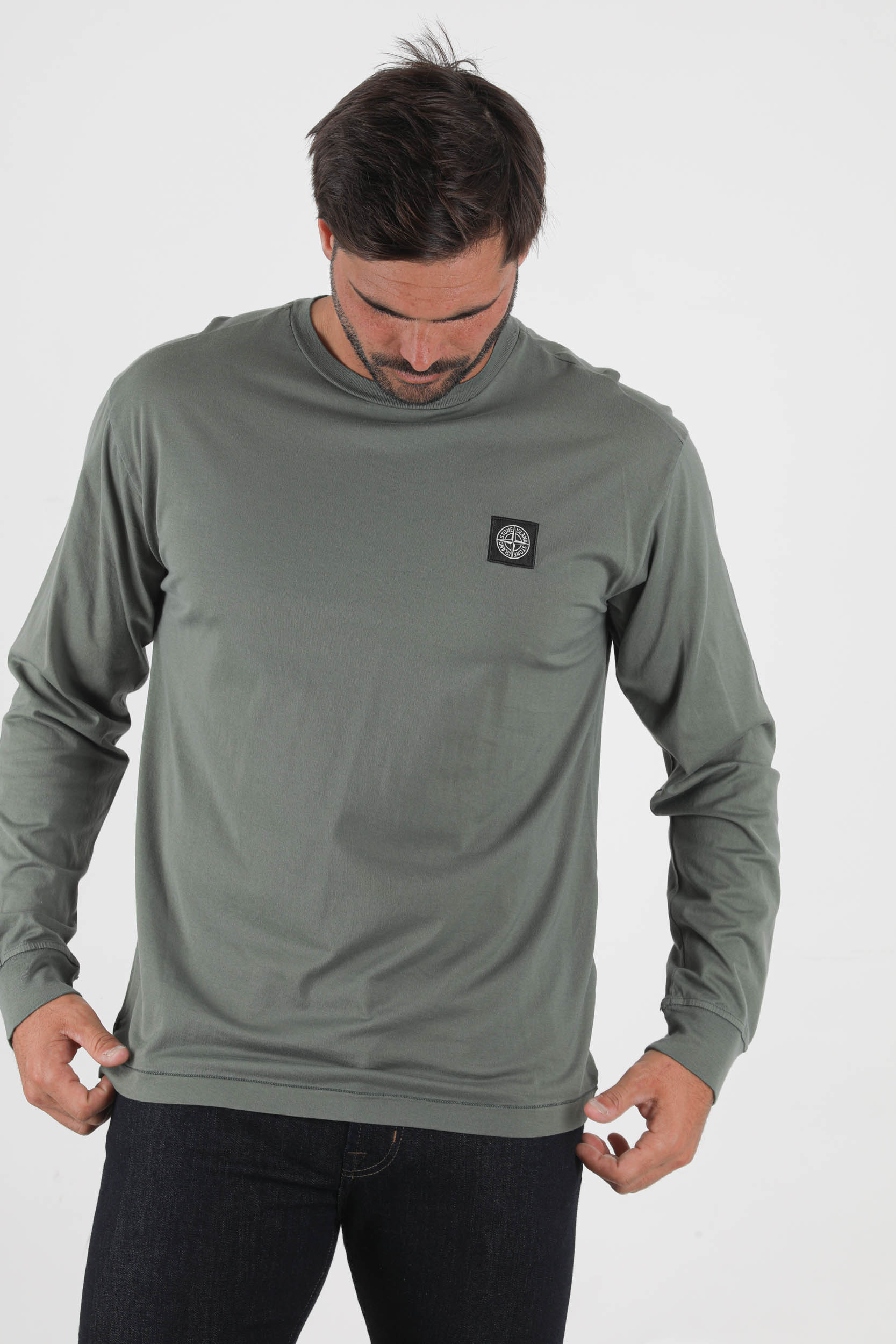 T-SHIRT A MANCHES LONGUES STONE ISLAND KAKI 751522713-V0055