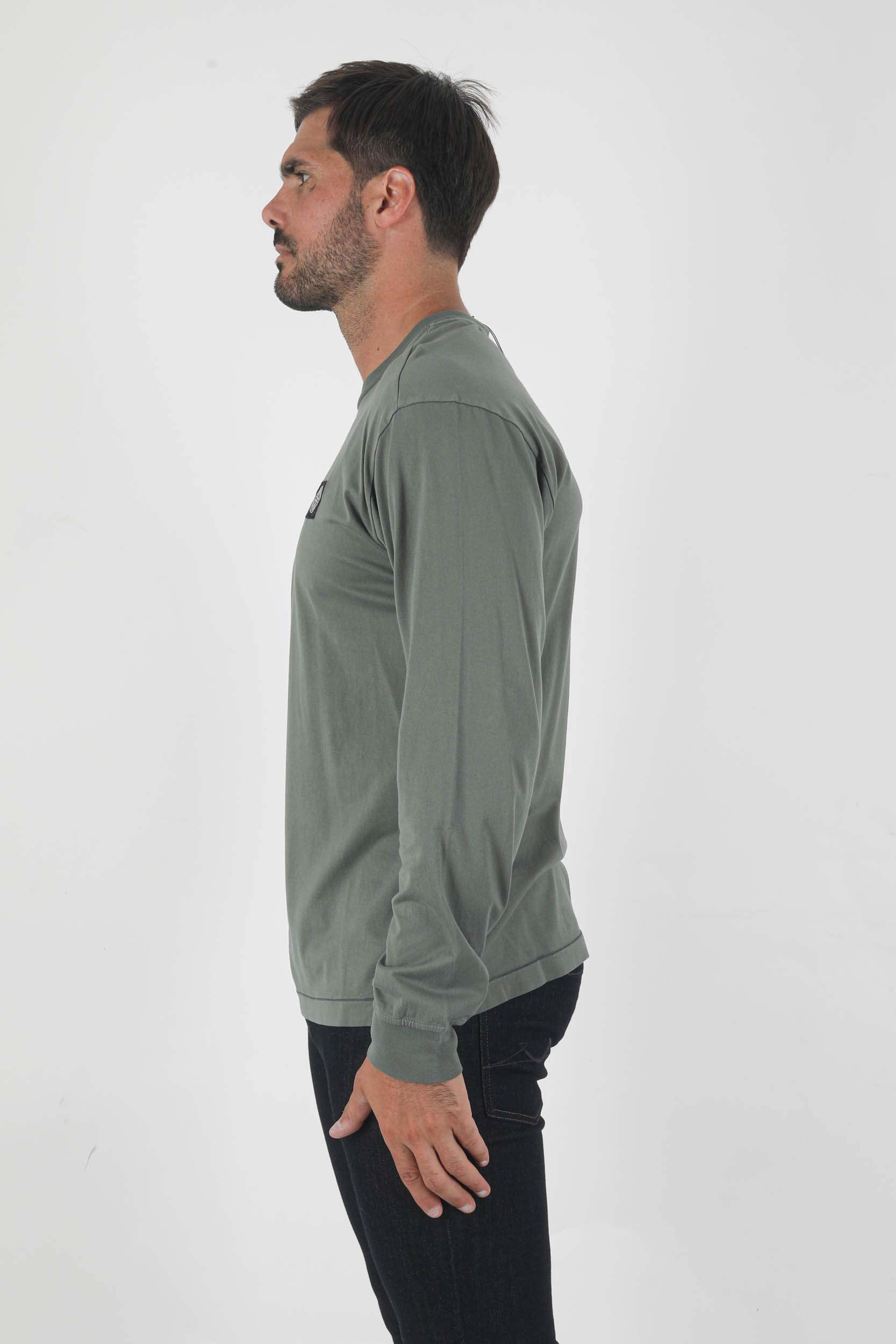 T-SHIRT A MANCHES LONGUES STONE ISLAND KAKI 751522713-V0055