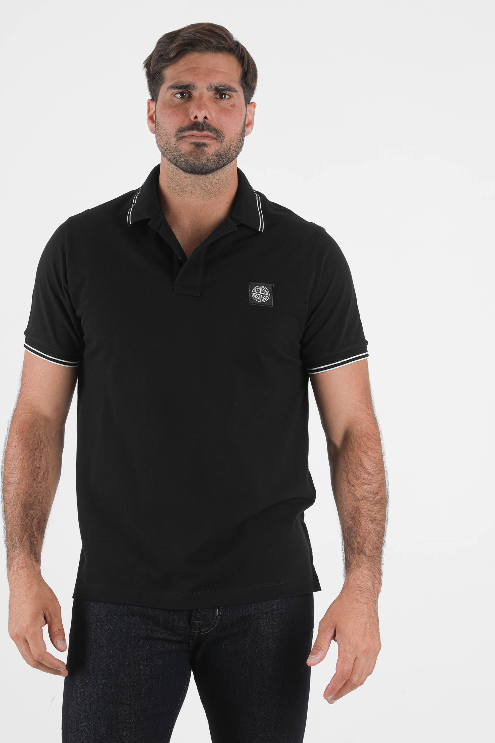 POLO STONE ISLAND PIQUE STRECH NOIR 751522S18-V0029