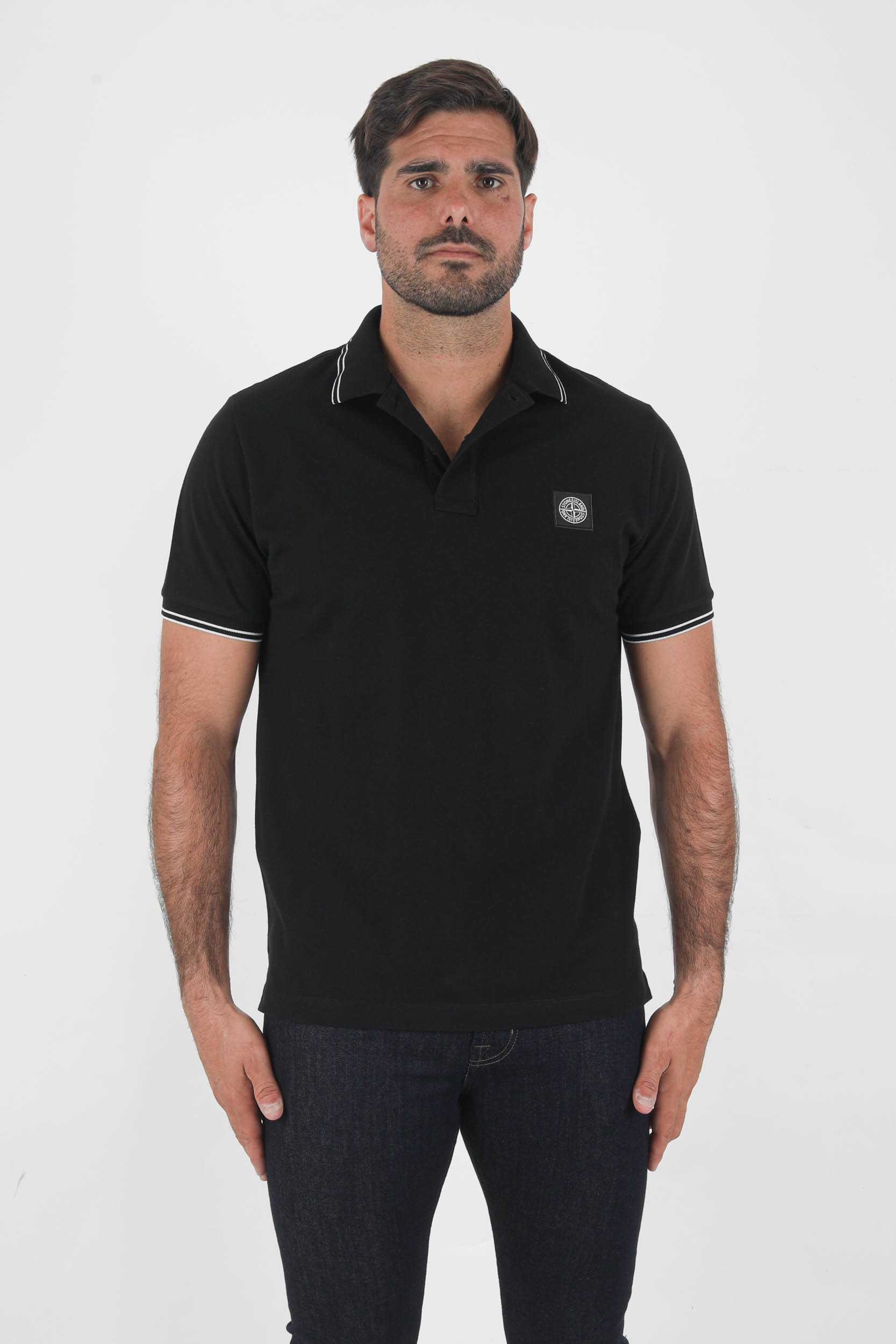 POLO STONE ISLAND PIQUE STRECH NOIR 751522S18-V0029