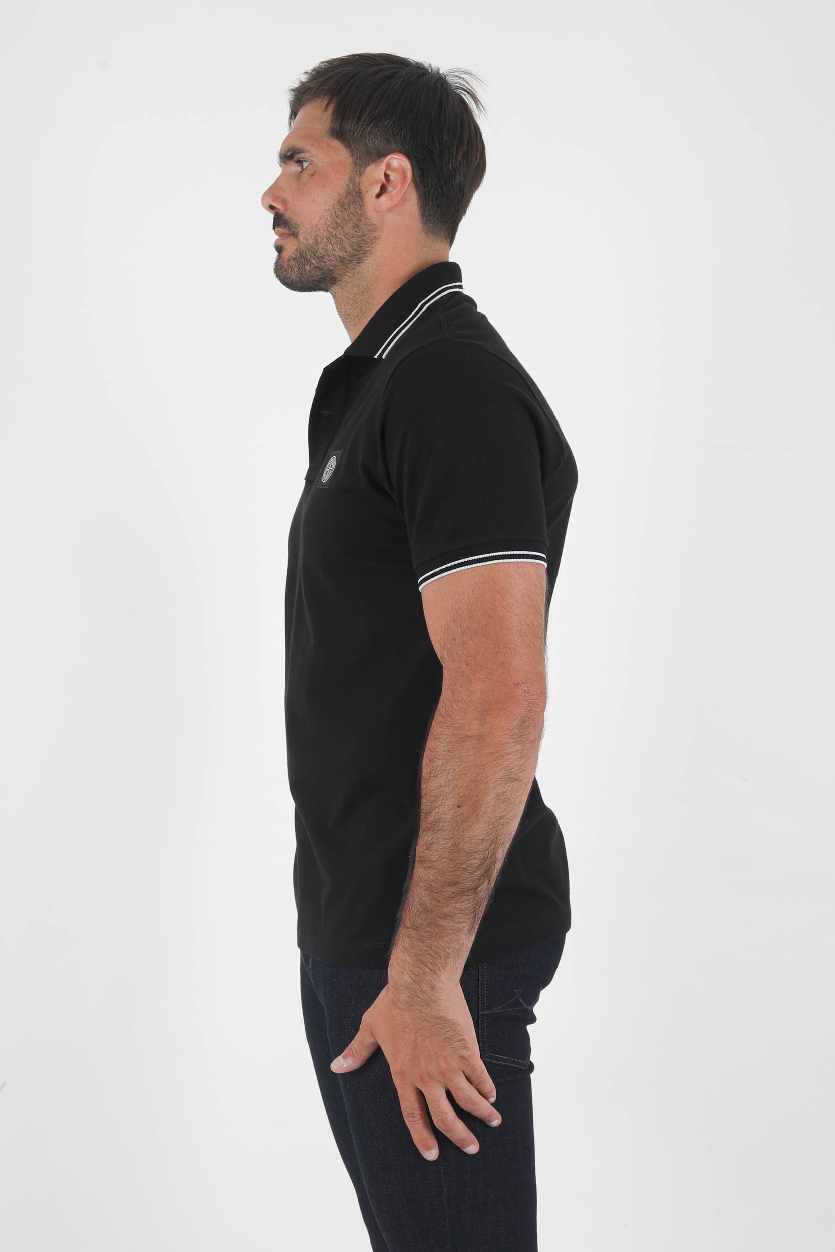 POLO STONE ISLAND PIQUE STRECH NOIR 751522S18-V0029