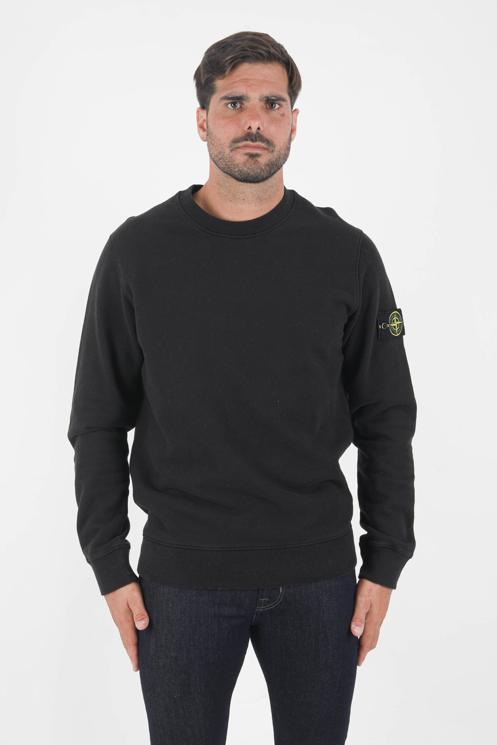 SWEAT COL ROND STONE ISLAND NOIR 751563020-V0029