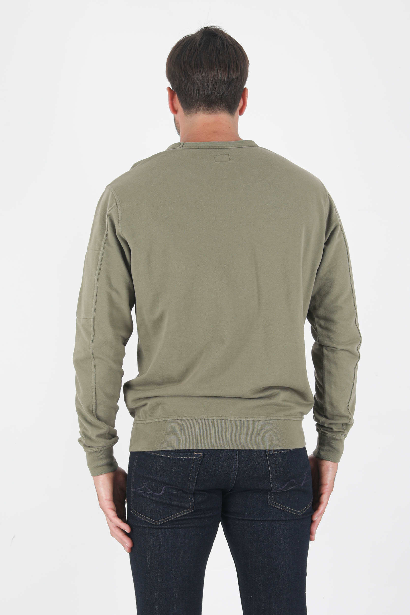 SWEAT COL ROND FIN C.P COMPANY KAKI S075A-665