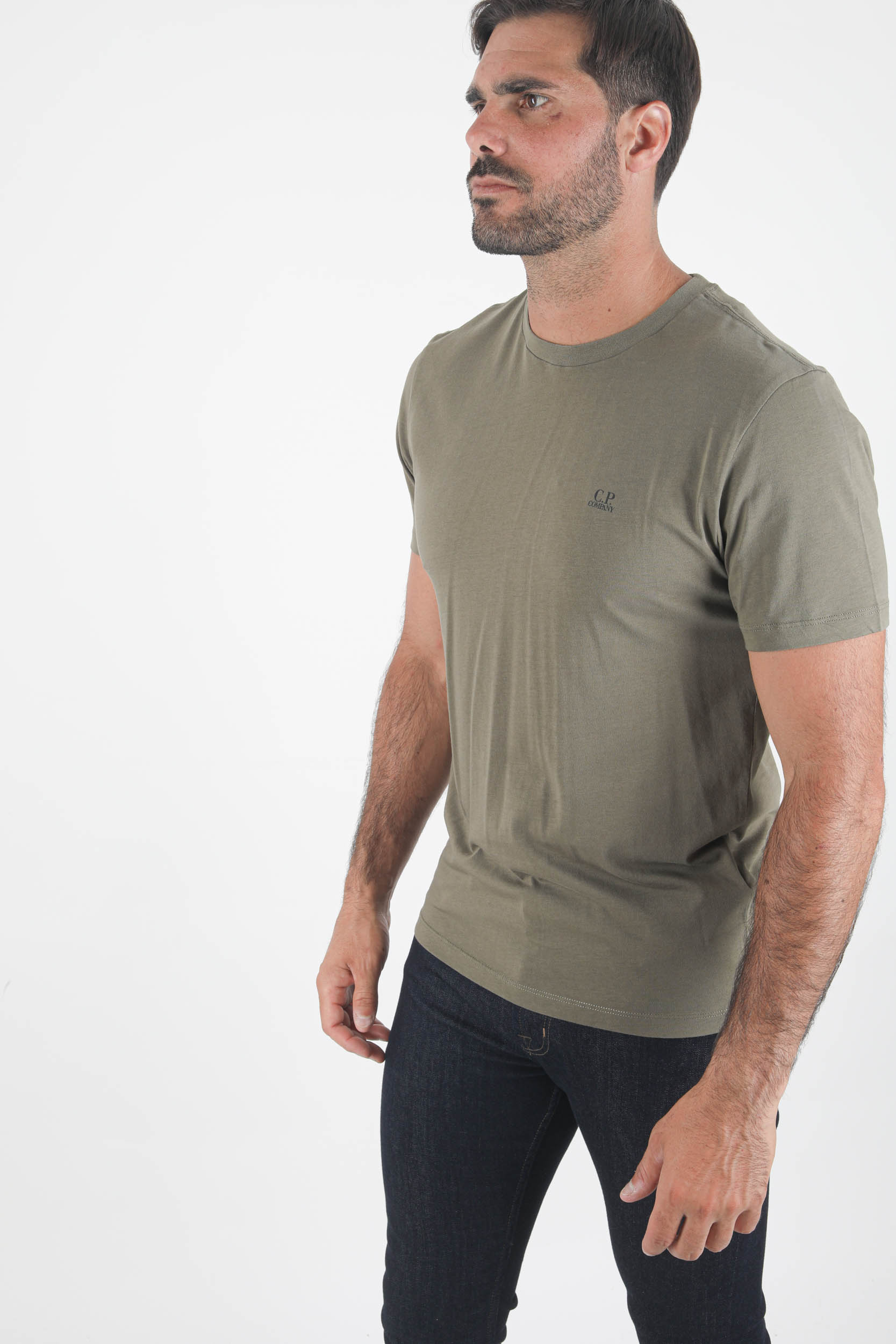 T-SHIRT AVEC LUNETTE C.P COMPANY KAKI S037A-665