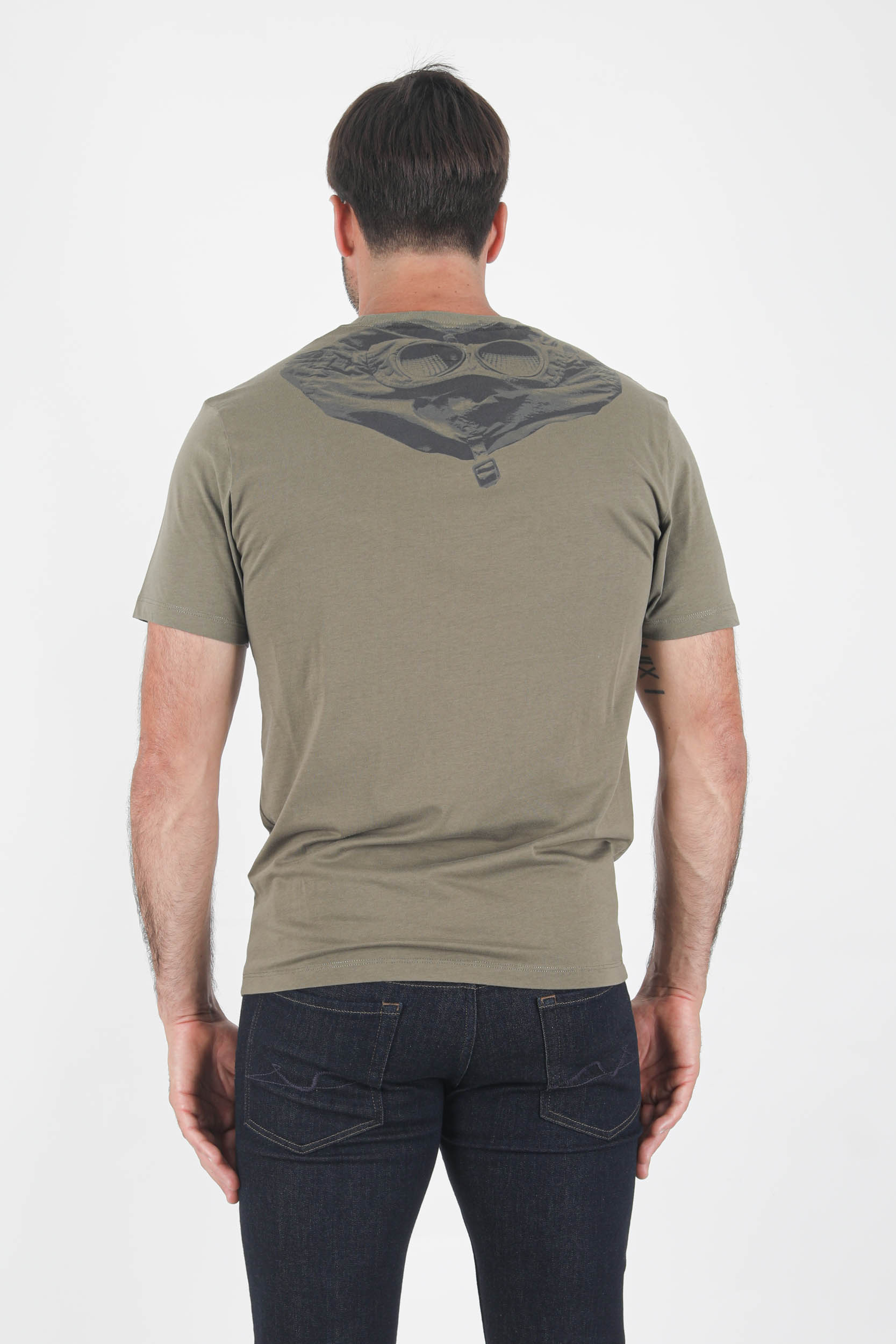 T-SHIRT AVEC LUNETTE C.P COMPANY KAKI S037A-665