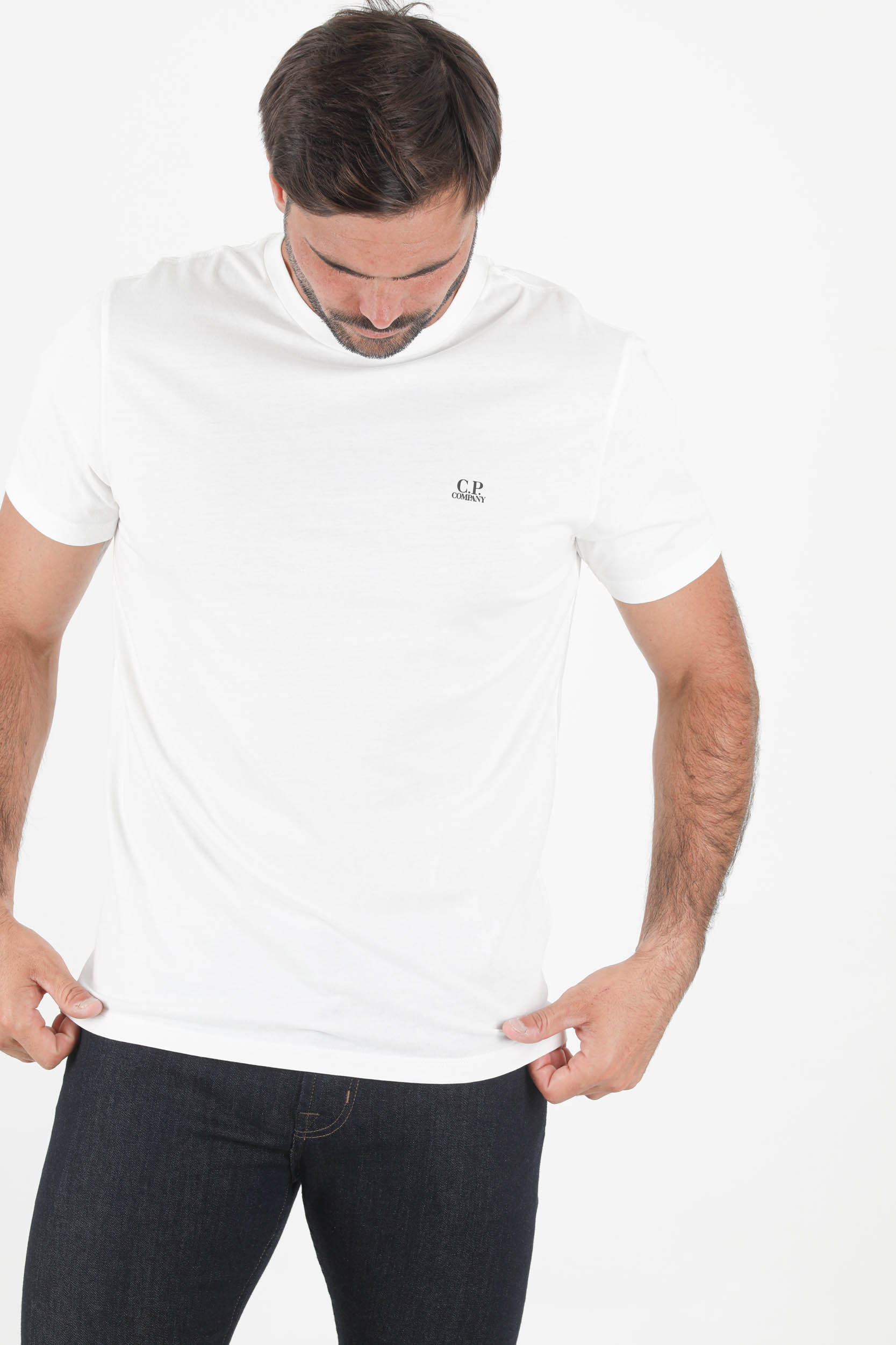 T-SHIRT C.P COMPANY BLANC PETIT LOGO S040A-103