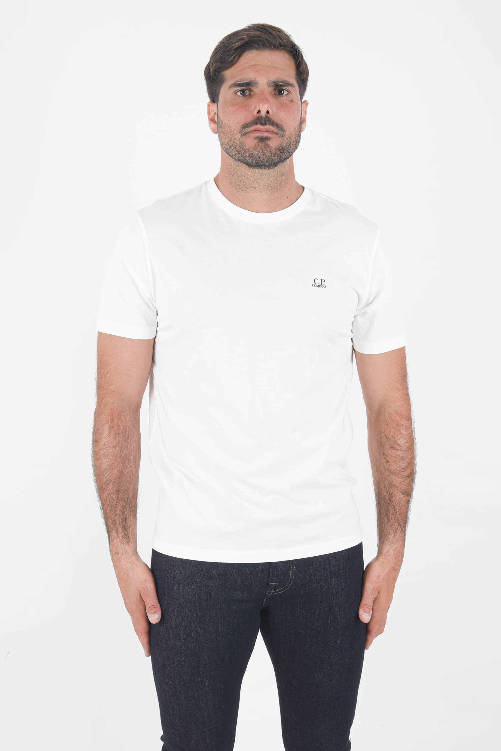 T-SHIRT C.P COMPANY BLANC PETIT LOGO S040A-103