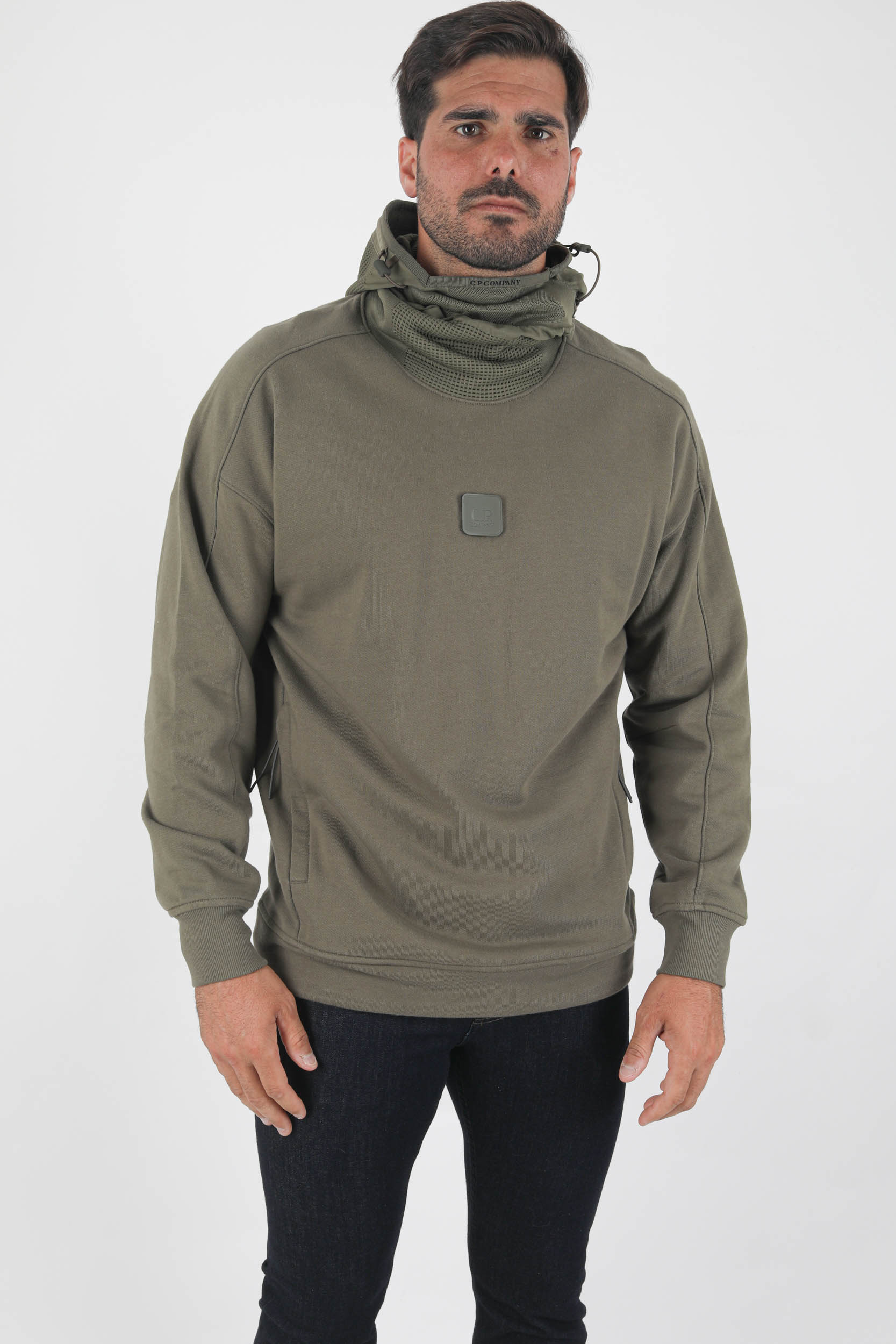 SWEAT CAPUCHE C.P COMPANY KAKI MASQUE FACIAL S068A-665
