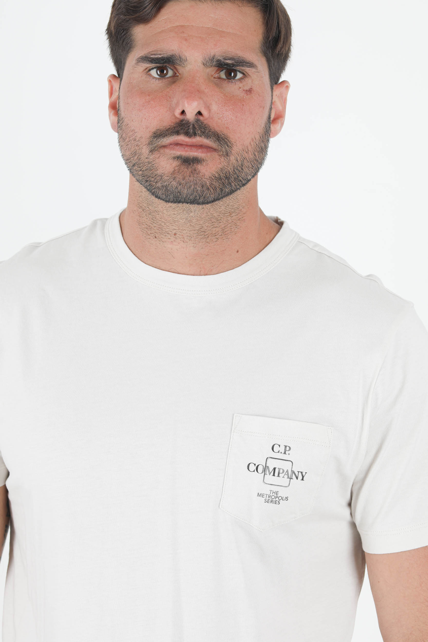 T-SHIRT JERSEY POCKET C.P COMPANY CREME S220A-116