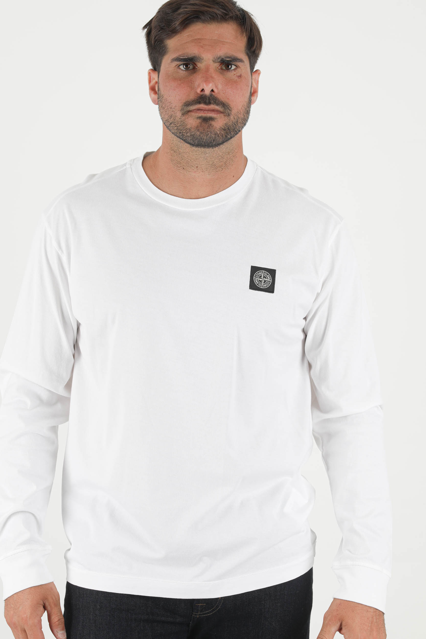 T-SHIRT A MANCHES LONGUES STONE ISLAND BLANC 751522713-V0001