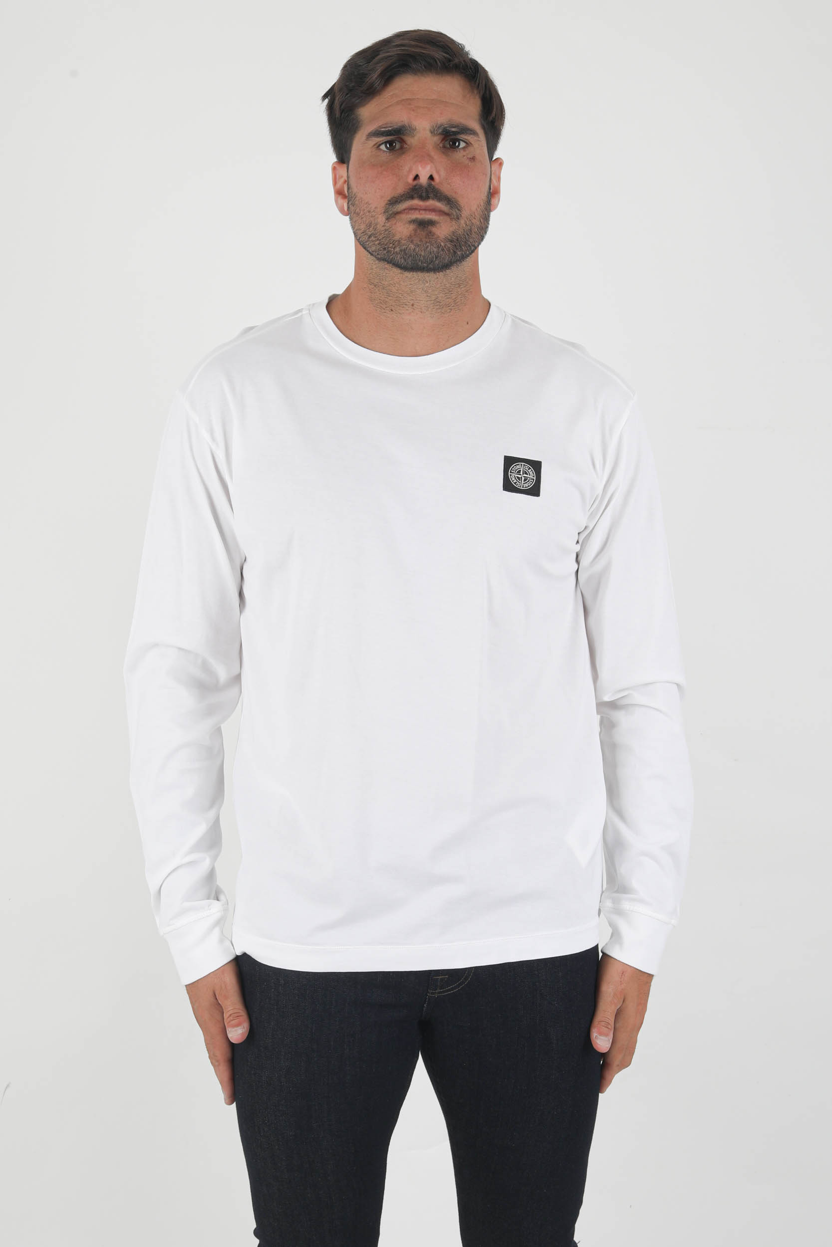 T-SHIRT A MANCHES LONGUES STONE ISLAND BLANC 751522713-V0001