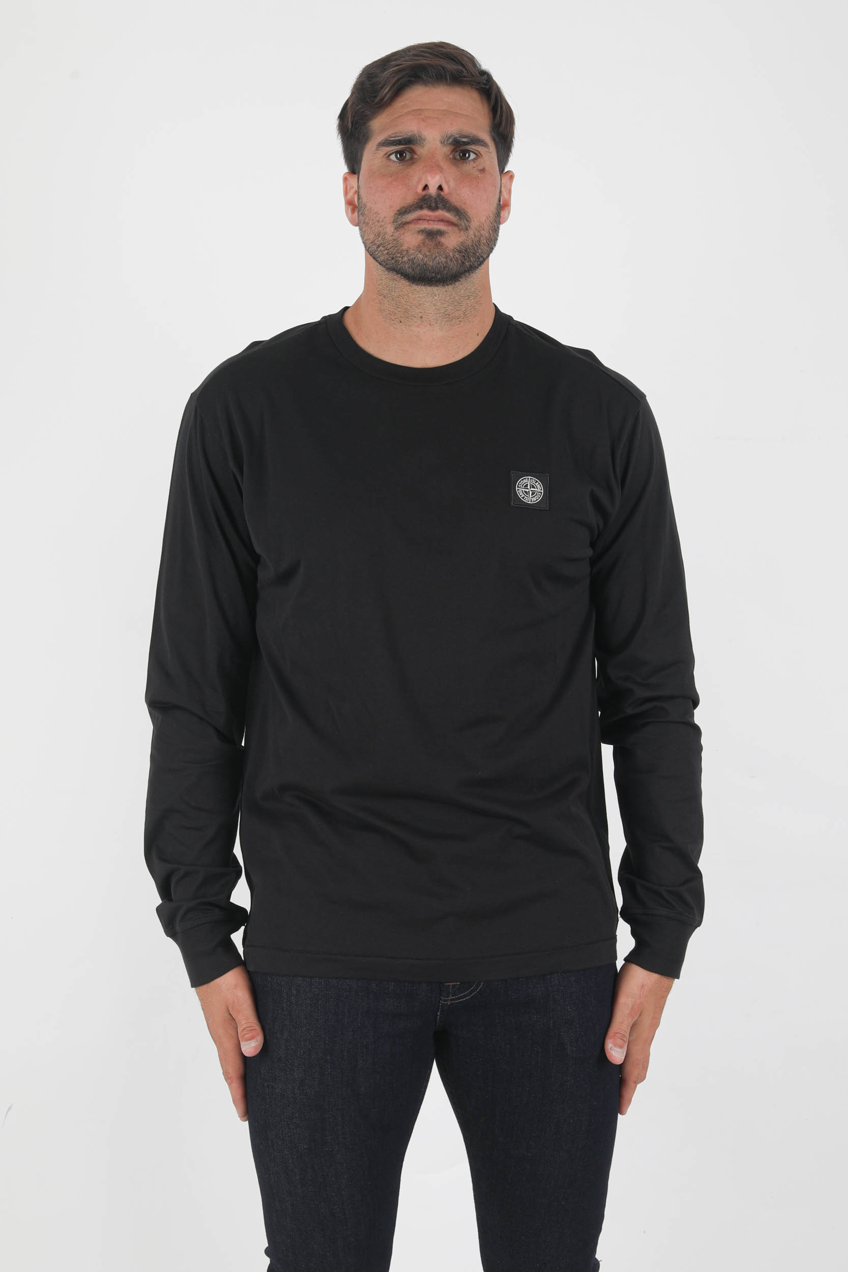 T-SHIRT A MANCHES LONGUES STONE ISLAND NOIR 751522713-V0029
