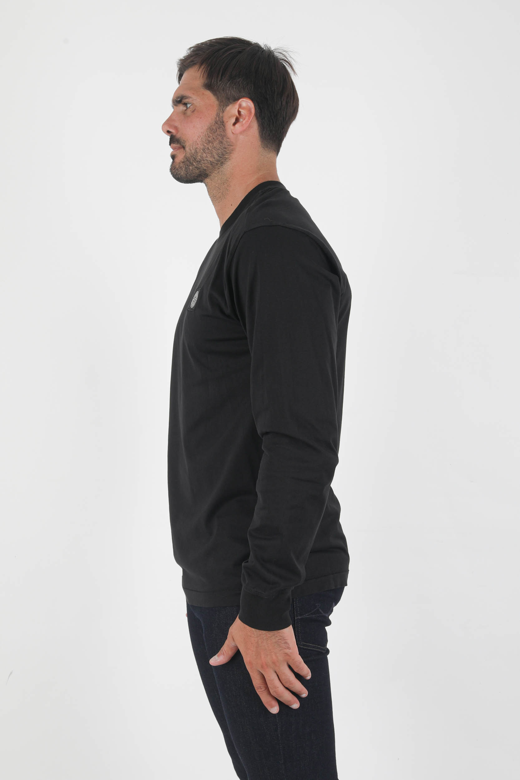 T-SHIRT A MANCHES LONGUES STONE ISLAND NOIR 751522713-V0029
