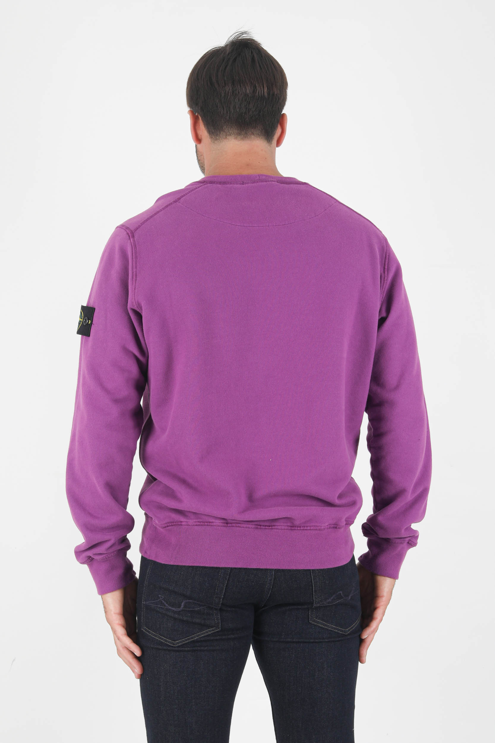 SWEAT COL ROND STONE ISLAND MAGENTA 751563020-V0045