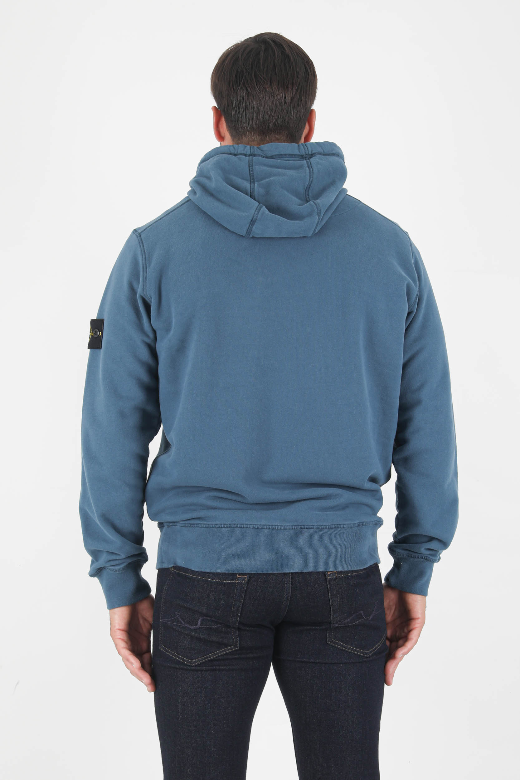 SWEAT A CAPUCHE STONE ISLAND BLEU PETROLE 751564120-V0023
