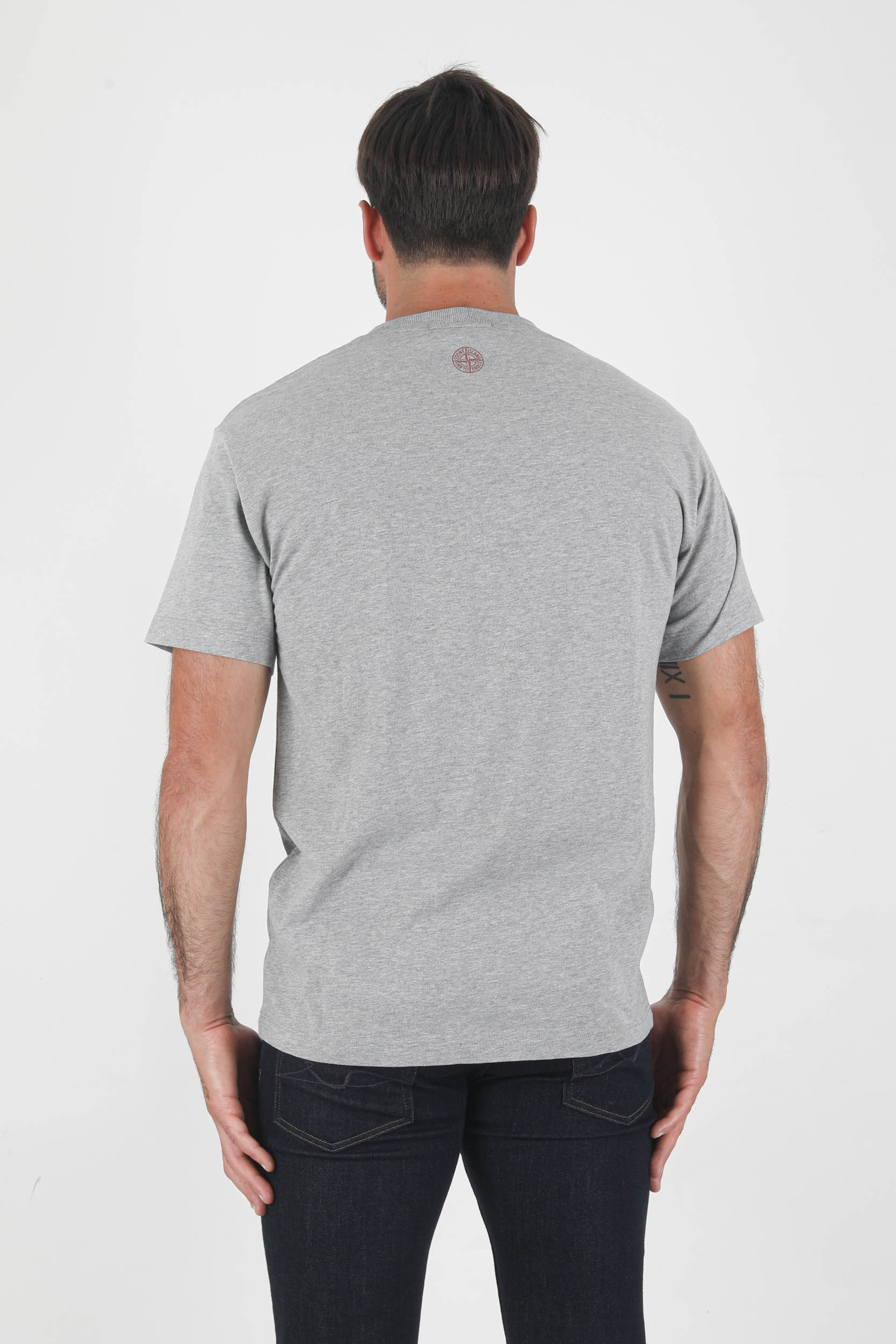T-SHIRT STONE ISLAND GRIS GROS LOGO 75152NS82-V0M64