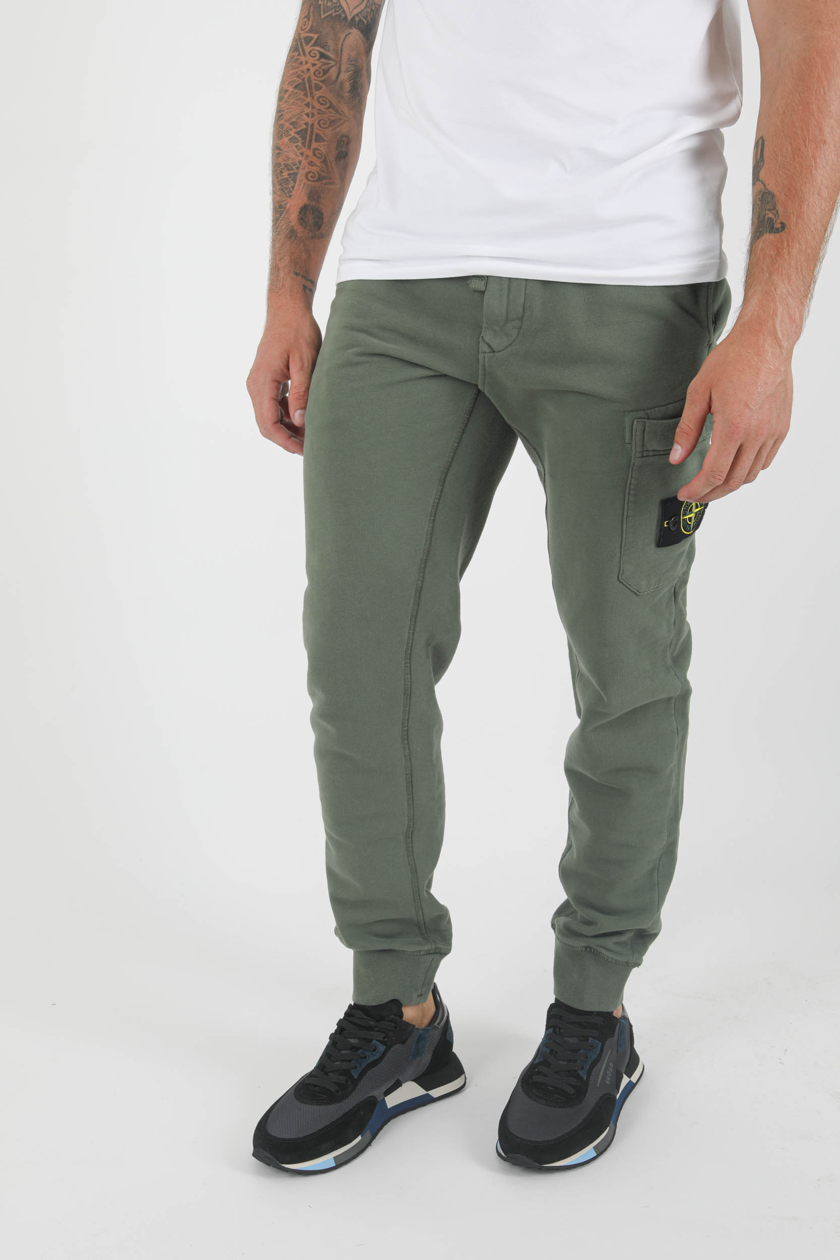 BAS DE JOGGING STONE ISLAND KAKI 751564520-V0055