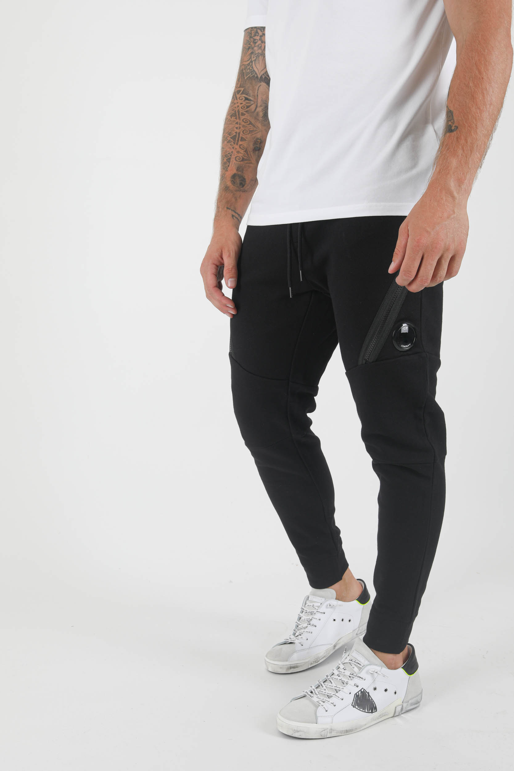 BAS DE JOGGING C.P COMPANY ZIPPE NOIR P061A-999