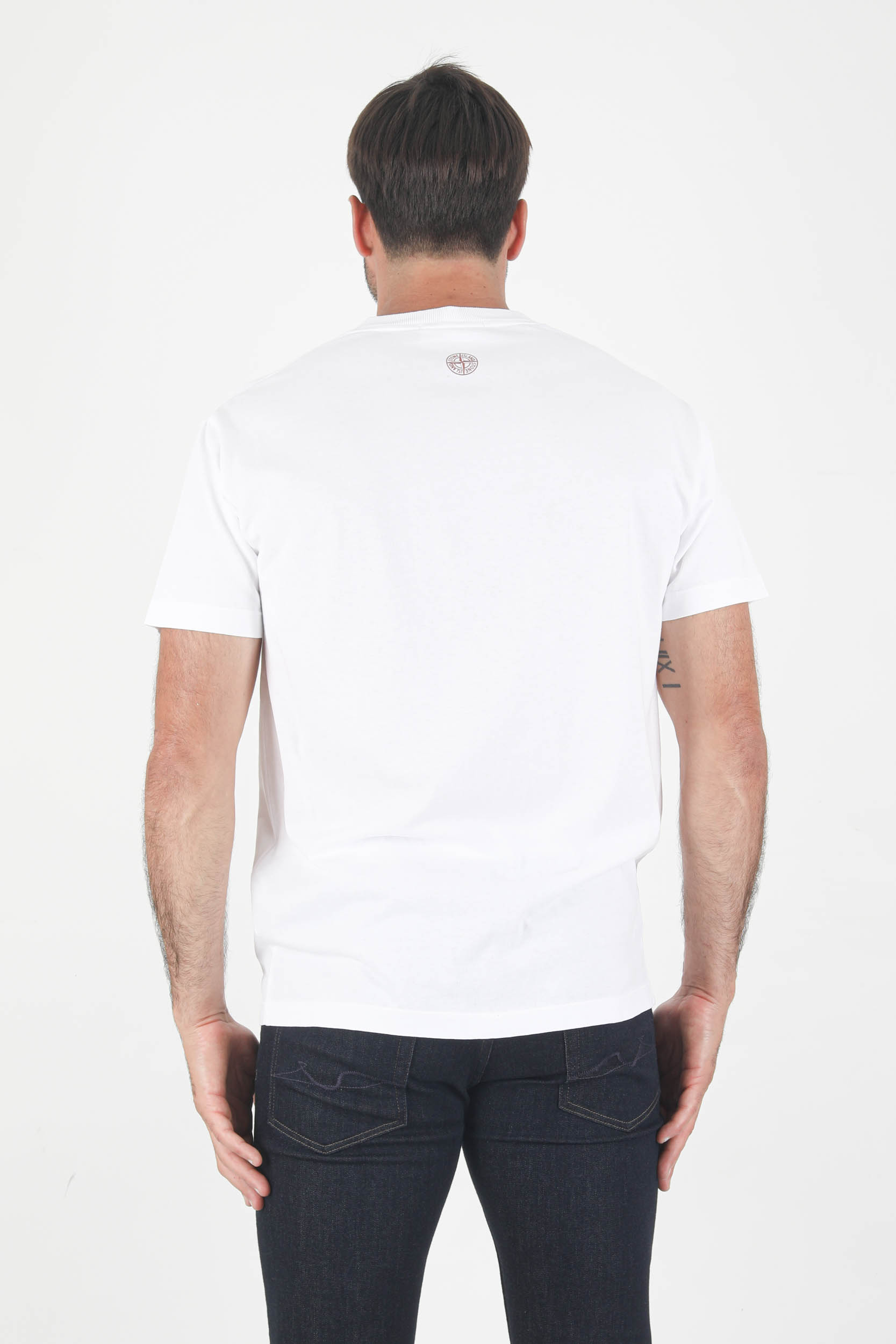 T-SHIRT STONE ISLAND GROS LOGO BLANC 75152NS82-V0001
