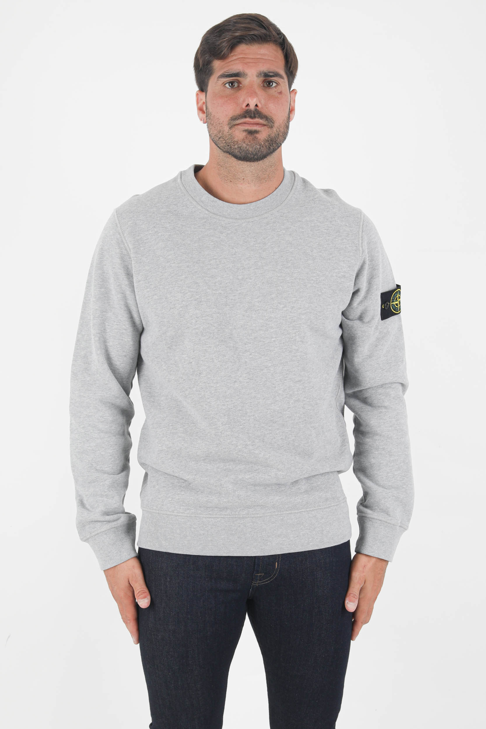 SWEAT COL ROND STONE ISLAND GRIS 751563020-V0M64