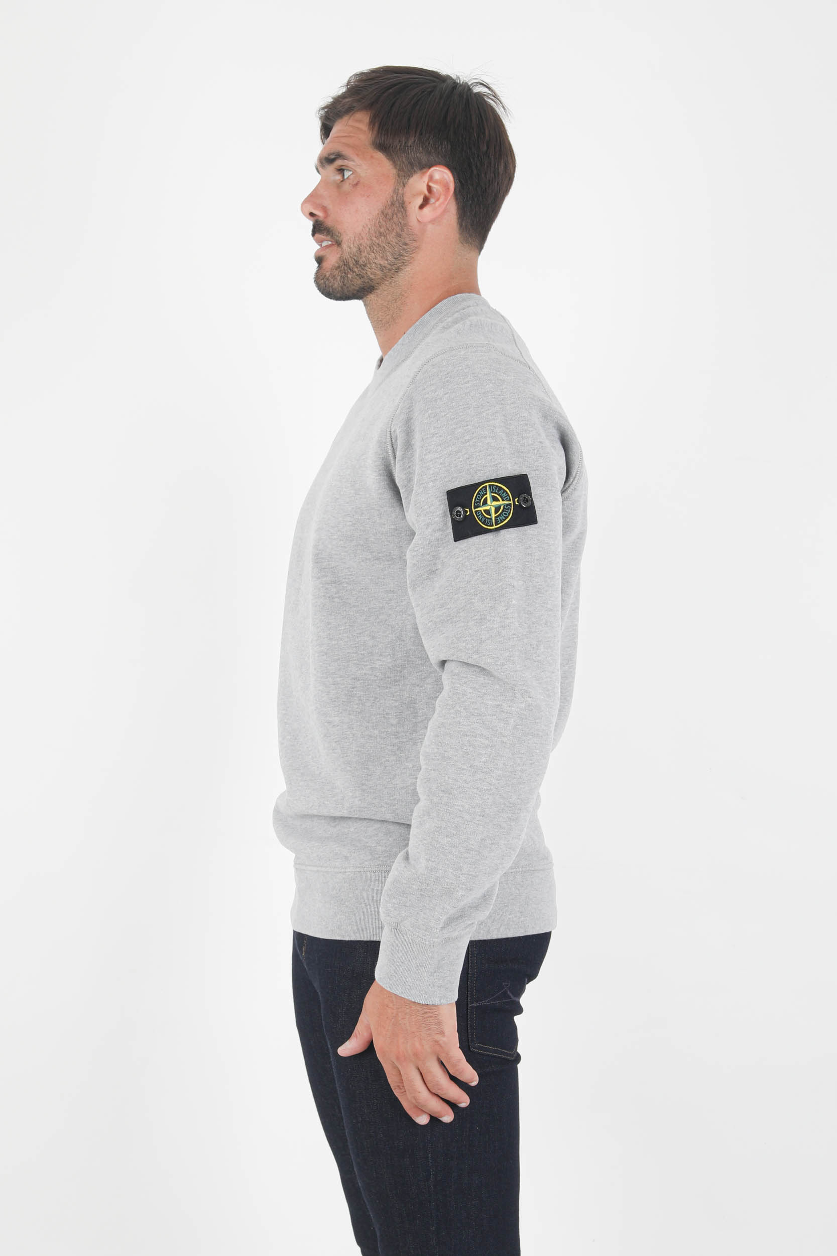 SWEAT COL ROND STONE ISLAND GRIS 751563020-V0M64