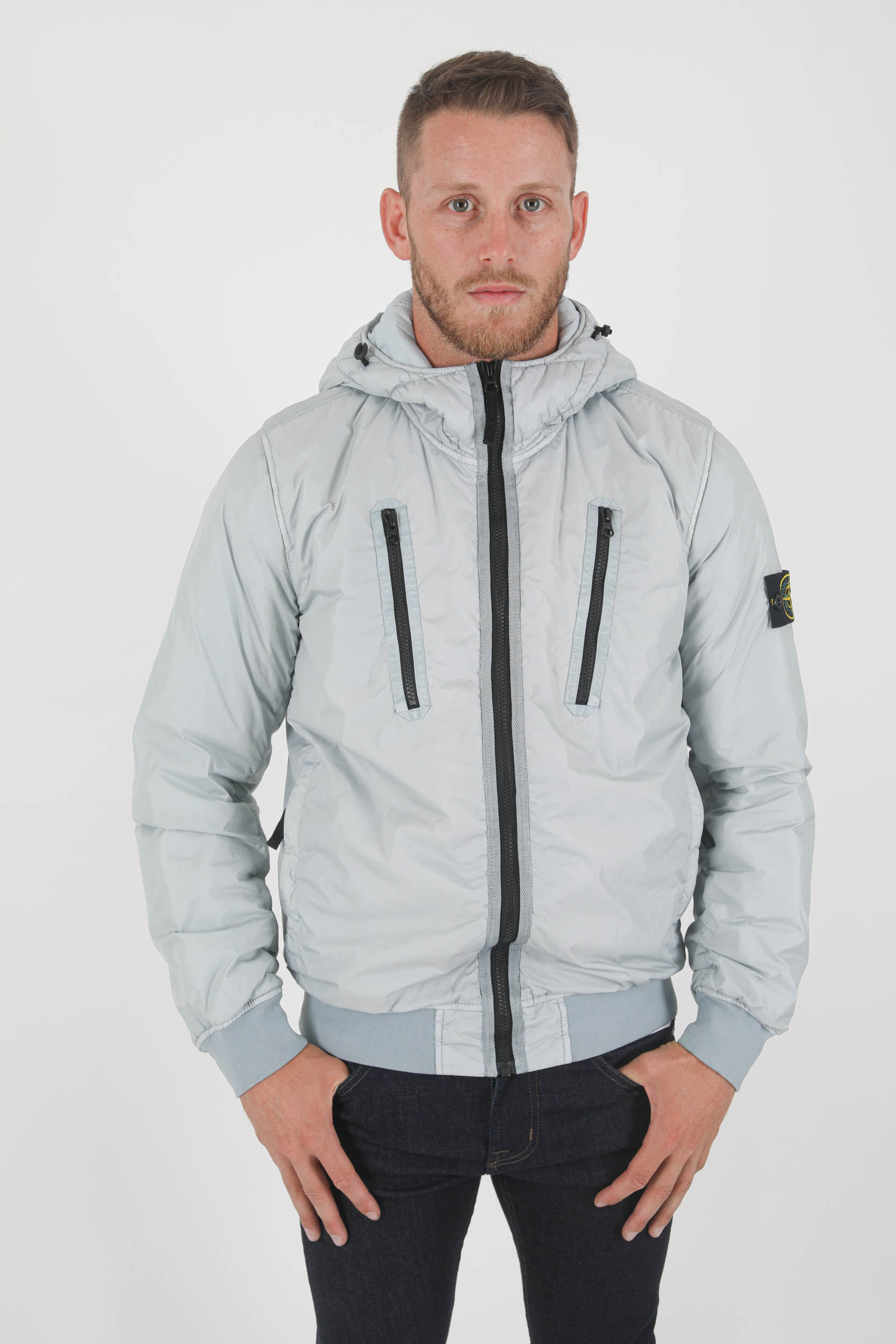 BLOUSON STONE ISLAND PRIMALOFT GRIS PERLE 751542223-V0061