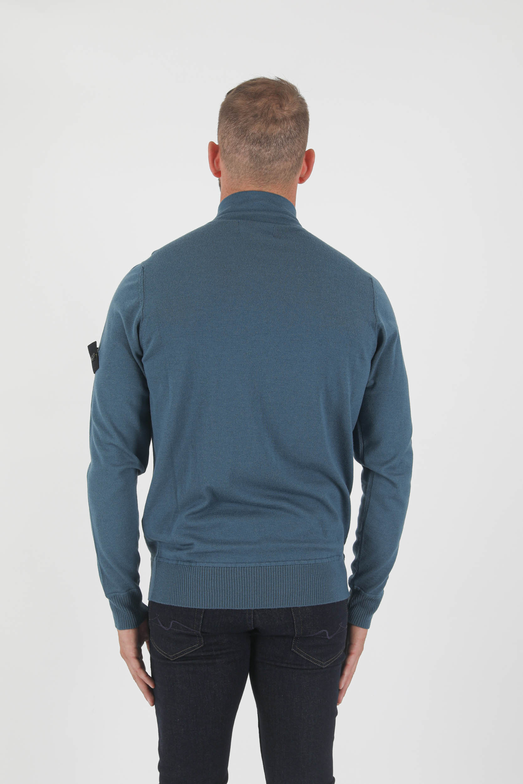 PULL COL CAMIONNEUR STONE ISLAND BLEU PETROLE 7515515C4-V0023