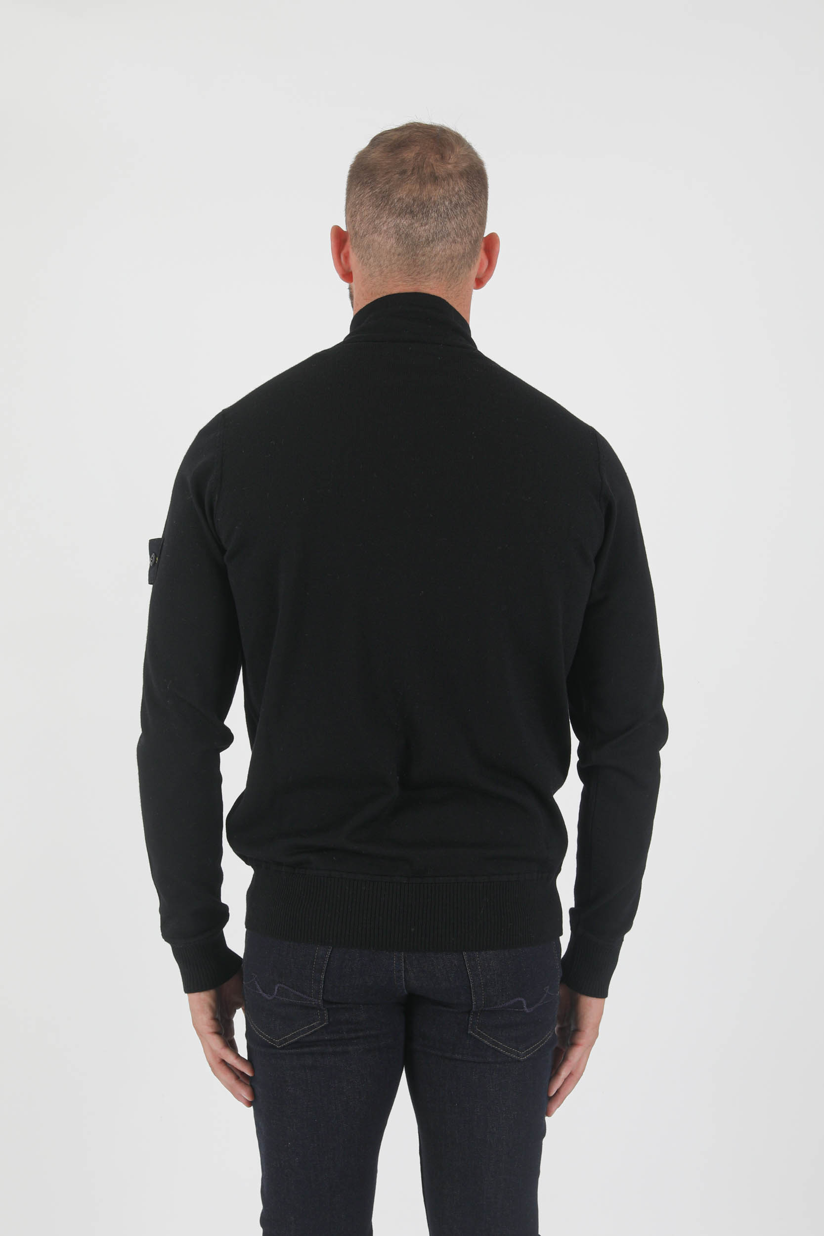 PULL COL CAMIONNEUR STONE ISLAND NOIR 7515515C4-V0029