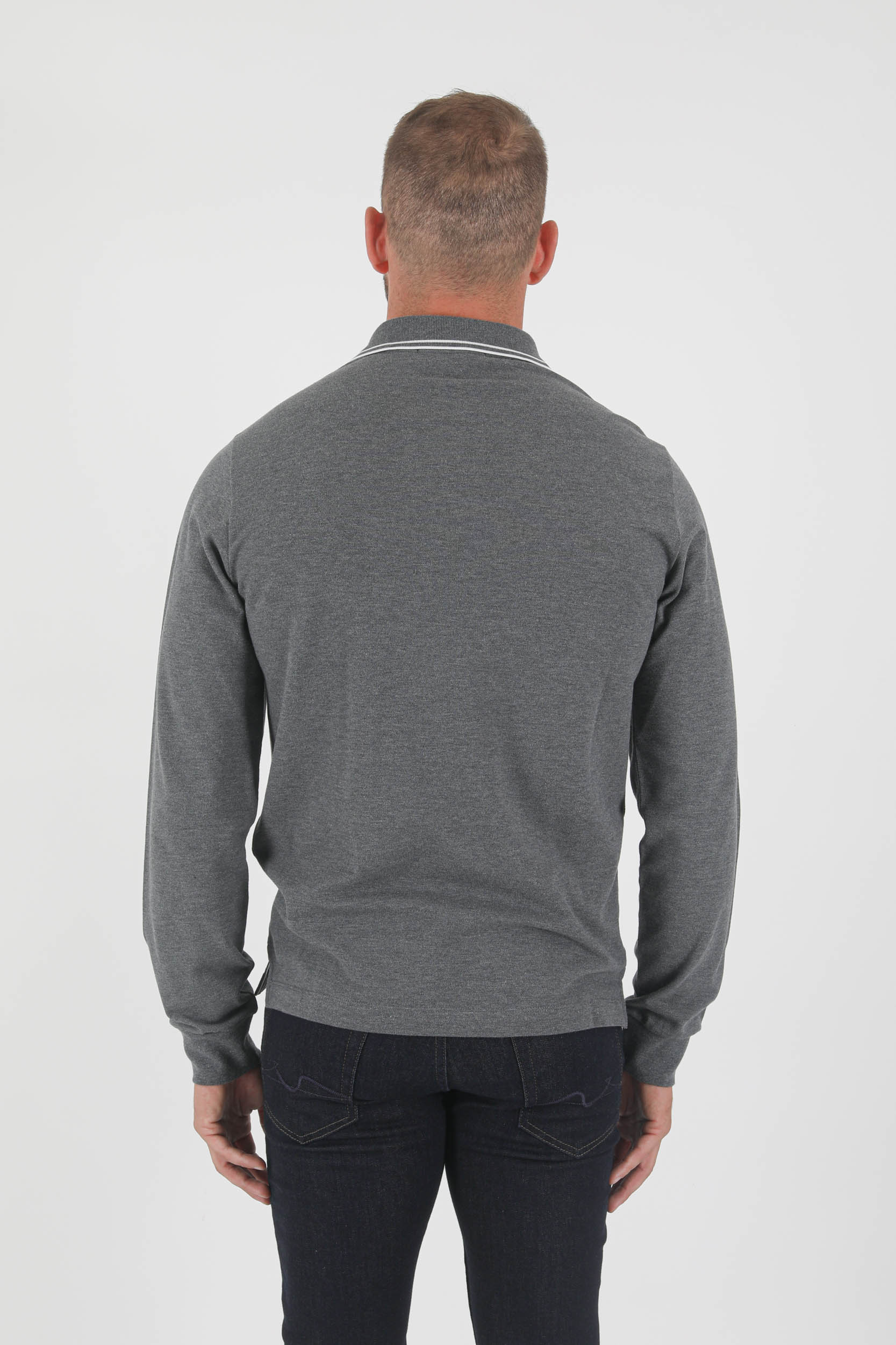 POLO MANCHES LONGUES STONE ISLAND ANTHRACITE 75152SS18-V0M67