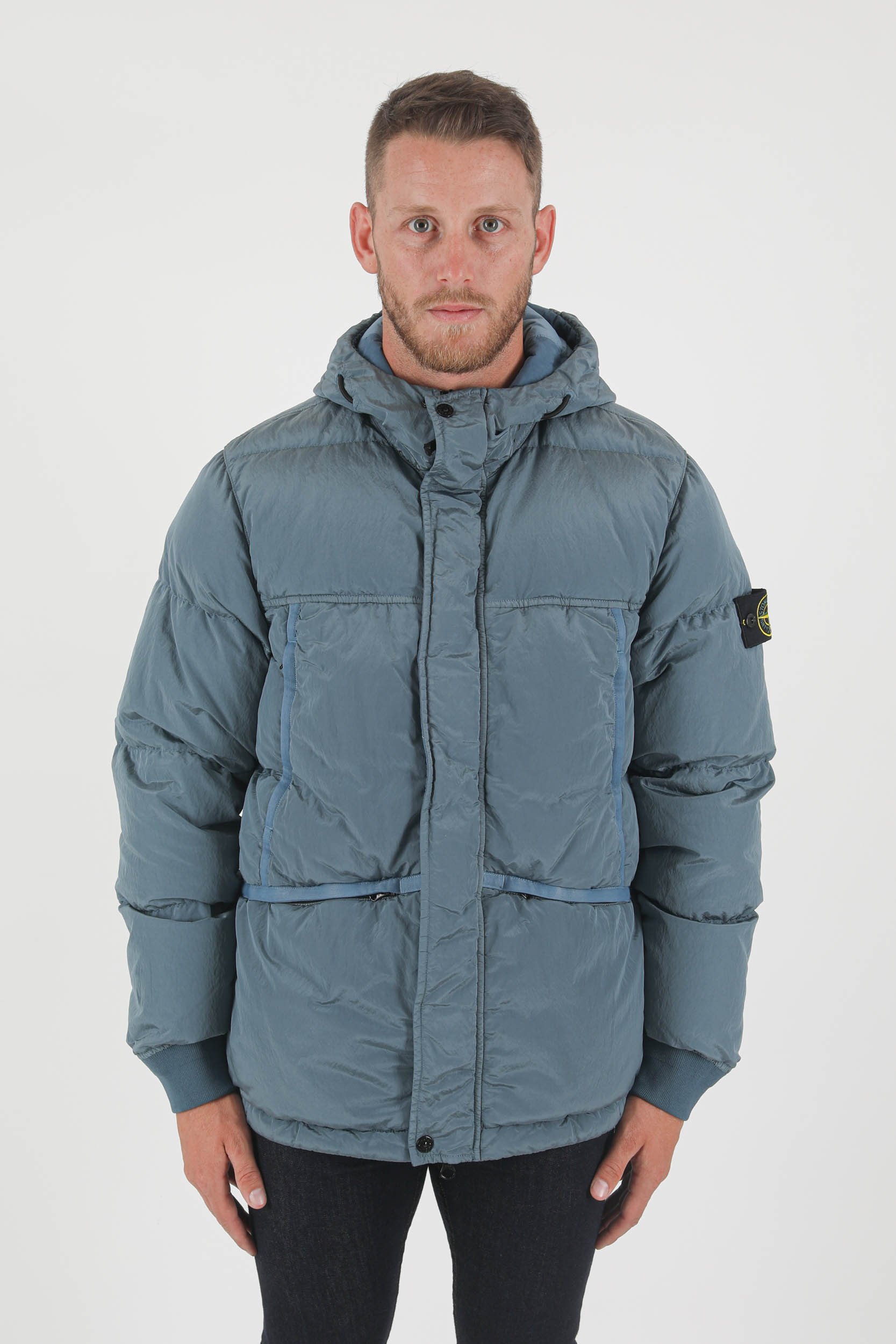 DOUDOUNE STONE ISLAND  NYLON METAL BLEU PETROLE 751544508-V0046