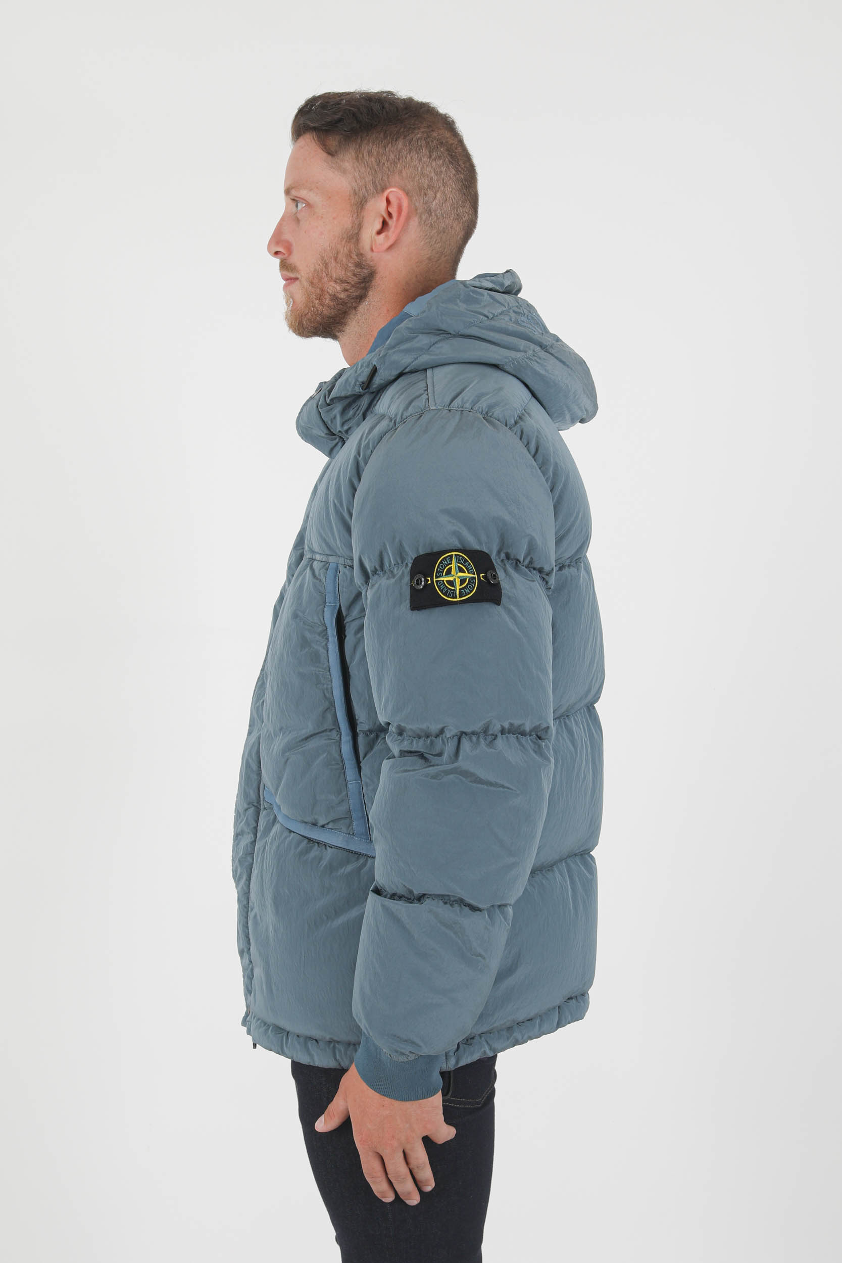 DOUDOUNE STONE ISLAND  NYLON METAL BLEU PETROLE 751544508-V0046