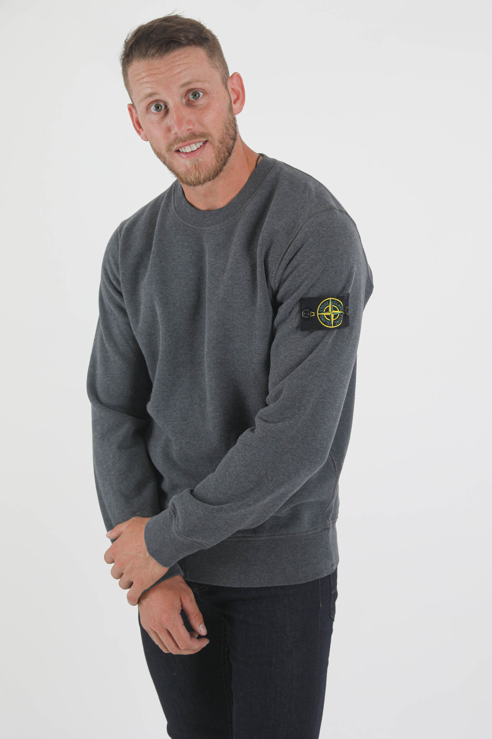 SWEAT COL ROND STONE ISLAND ANTHRACITE 751563020-V0M67