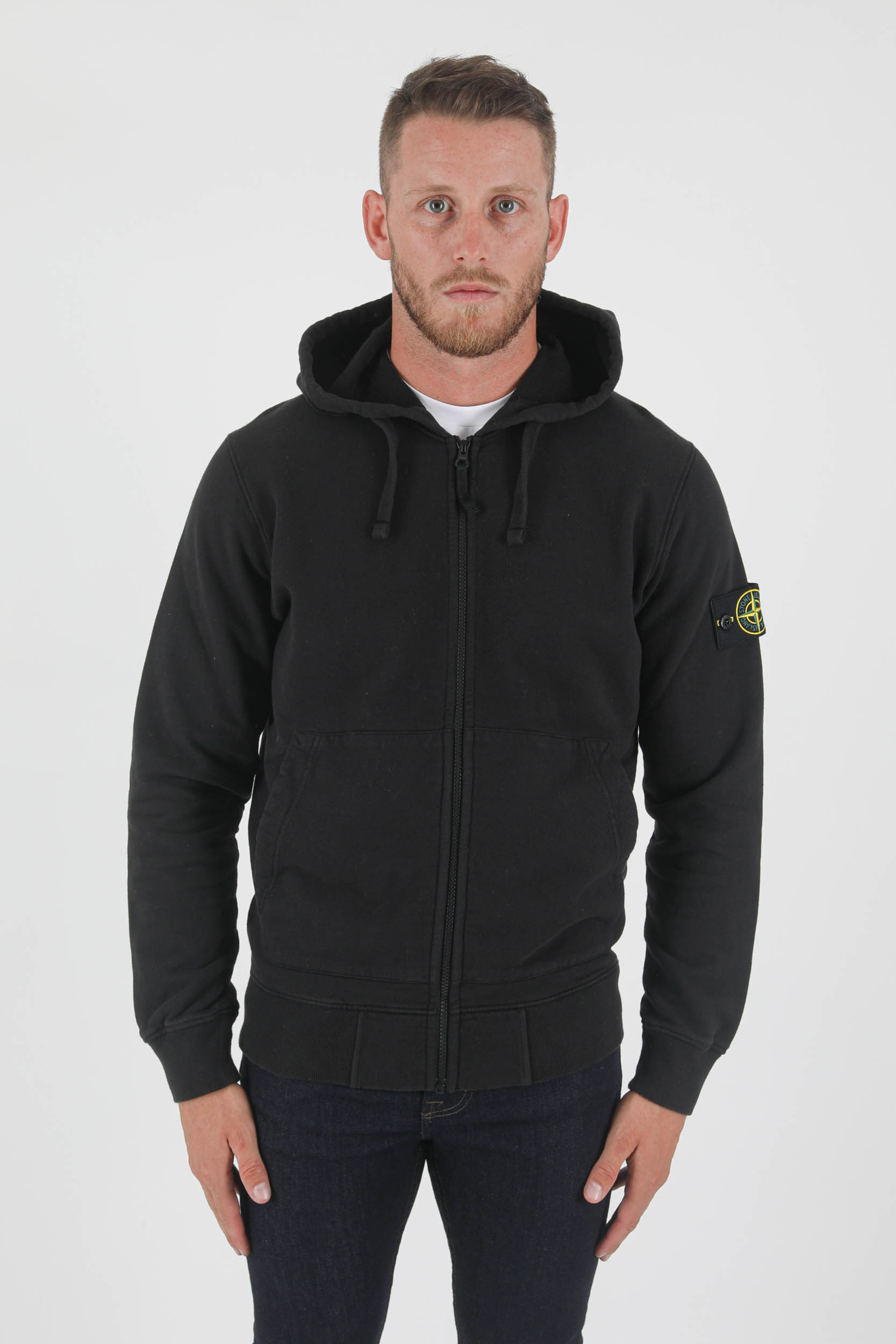 GILET ZIPPE STONE ISLAND NOIR 751564220-V0029