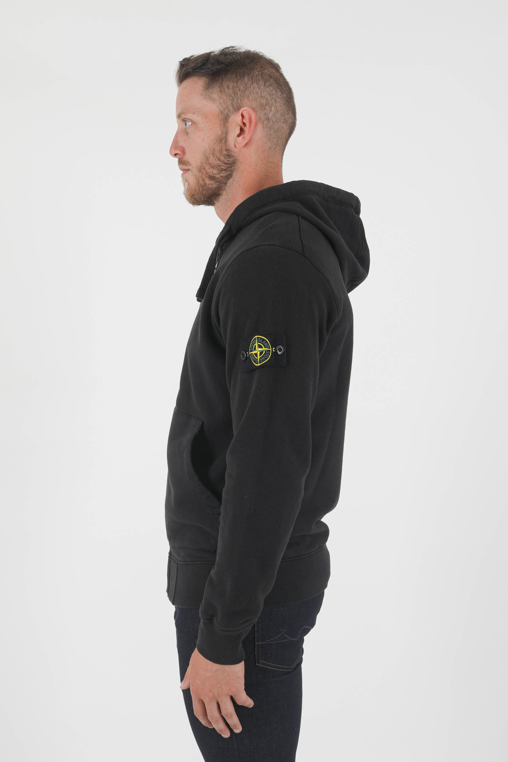 GILET ZIPPE STONE ISLAND NOIR 751564220-V0029