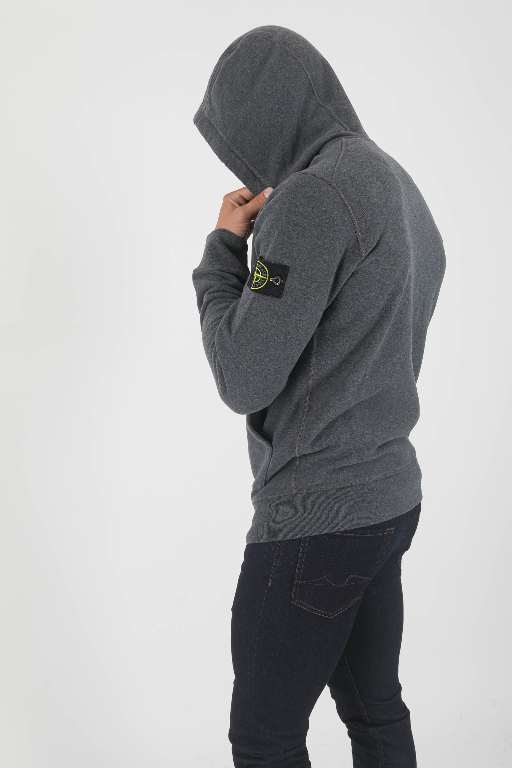 SWEAT ZIPPE STONE ISLAND ANTHRACITE 751564220-V0M67