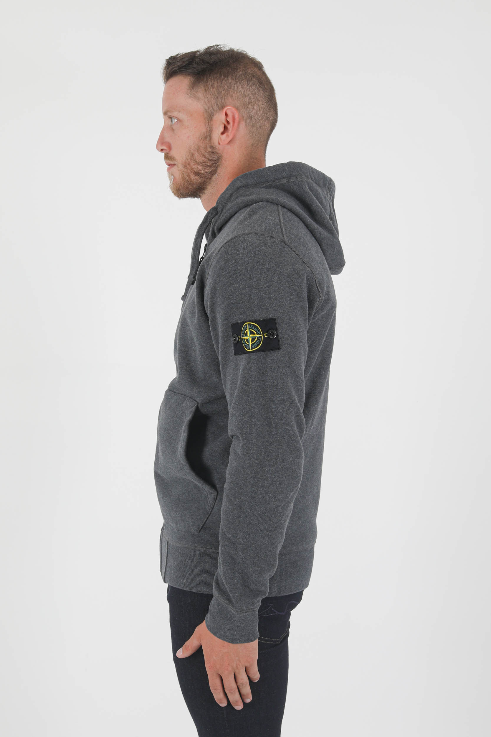 SWEAT ZIPPE STONE ISLAND ANTHRACITE 751564220-V0M67