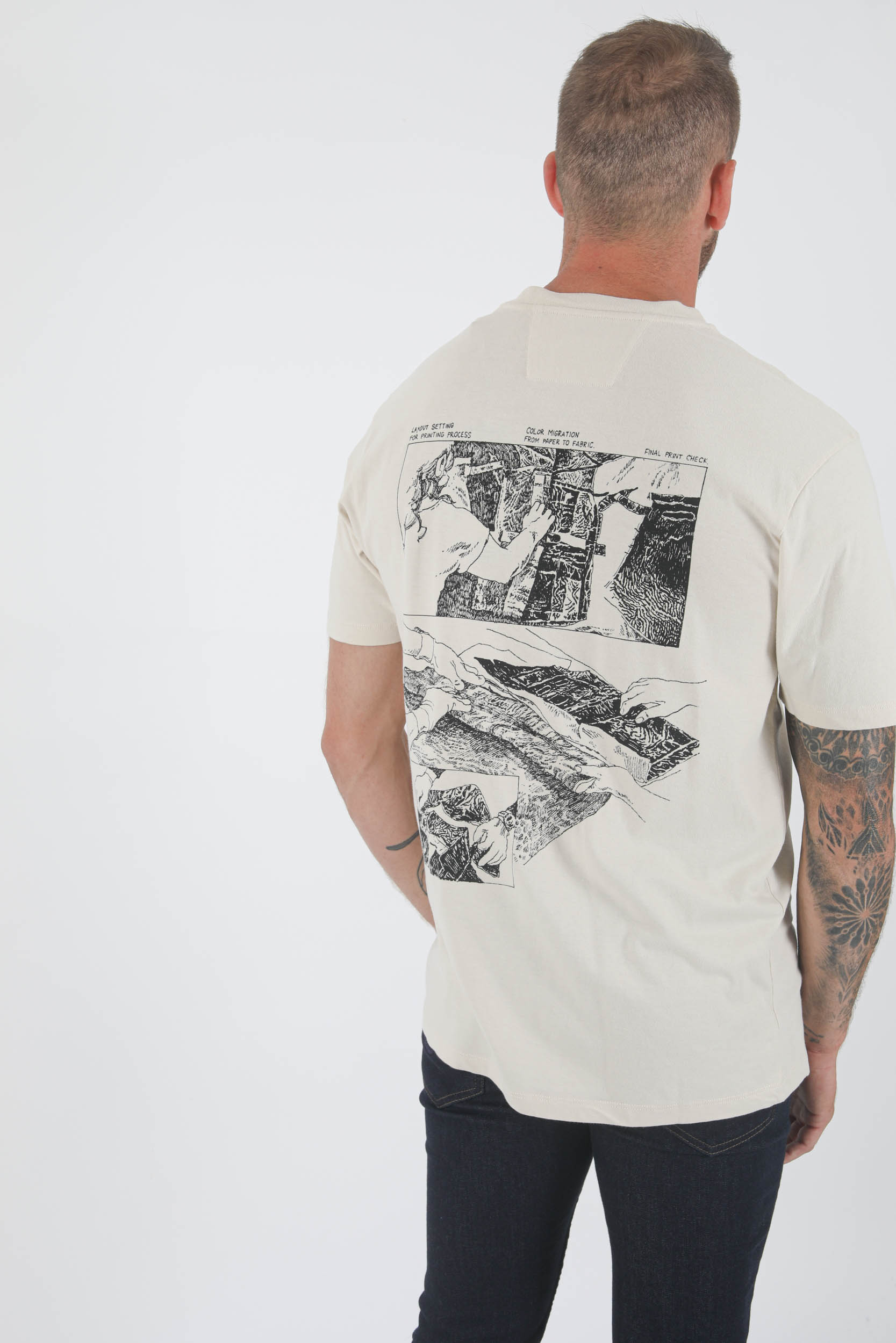 T-SHIRT C.P COMPANY CRAFT WORKS BEIGE S354A-116