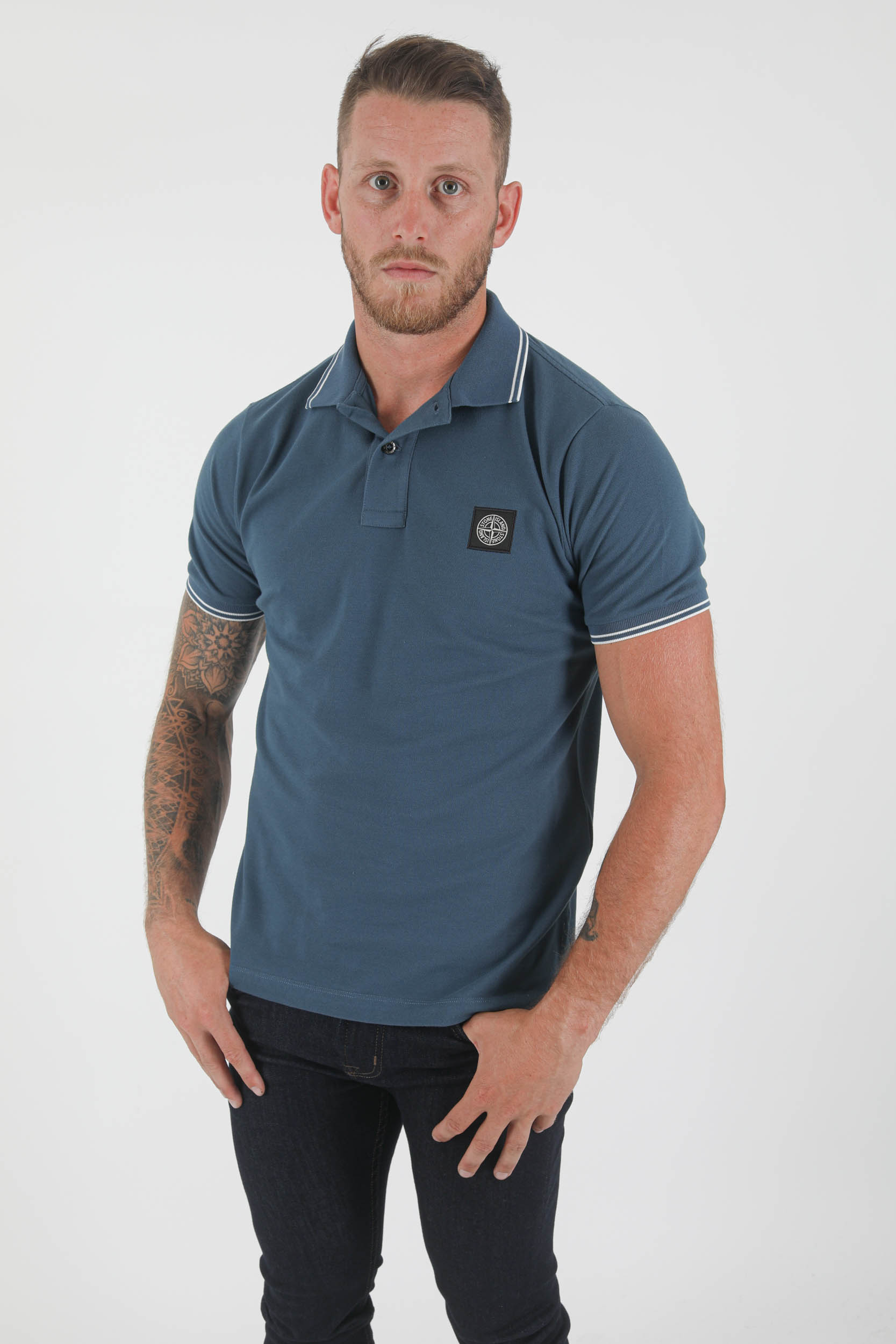 POLO STONE ISLAND BLEU PETROLE 751522S18-V0023