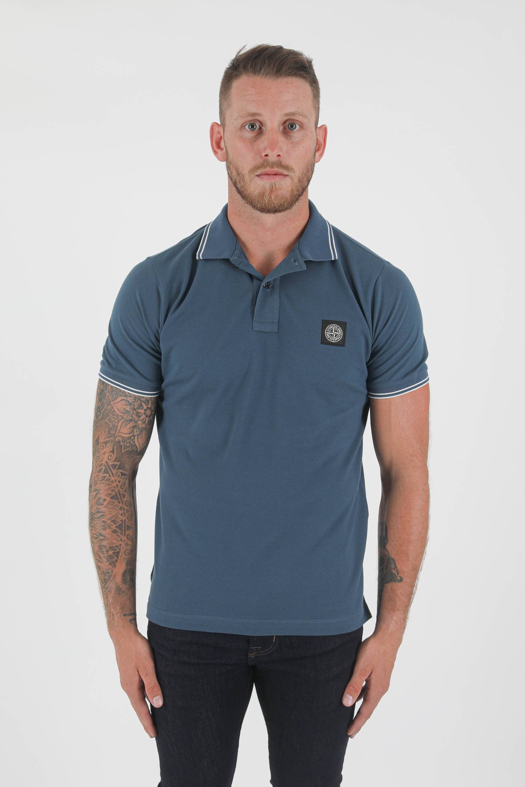 POLO STONE ISLAND BLEU PETROLE 751522S18-V0023
