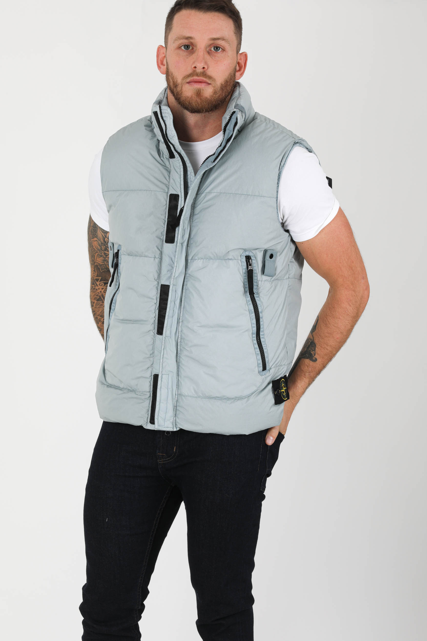 DOUDOUNE SANS MANCHES STONE ISLAND GRIS PERLE 7515G0123-V0061