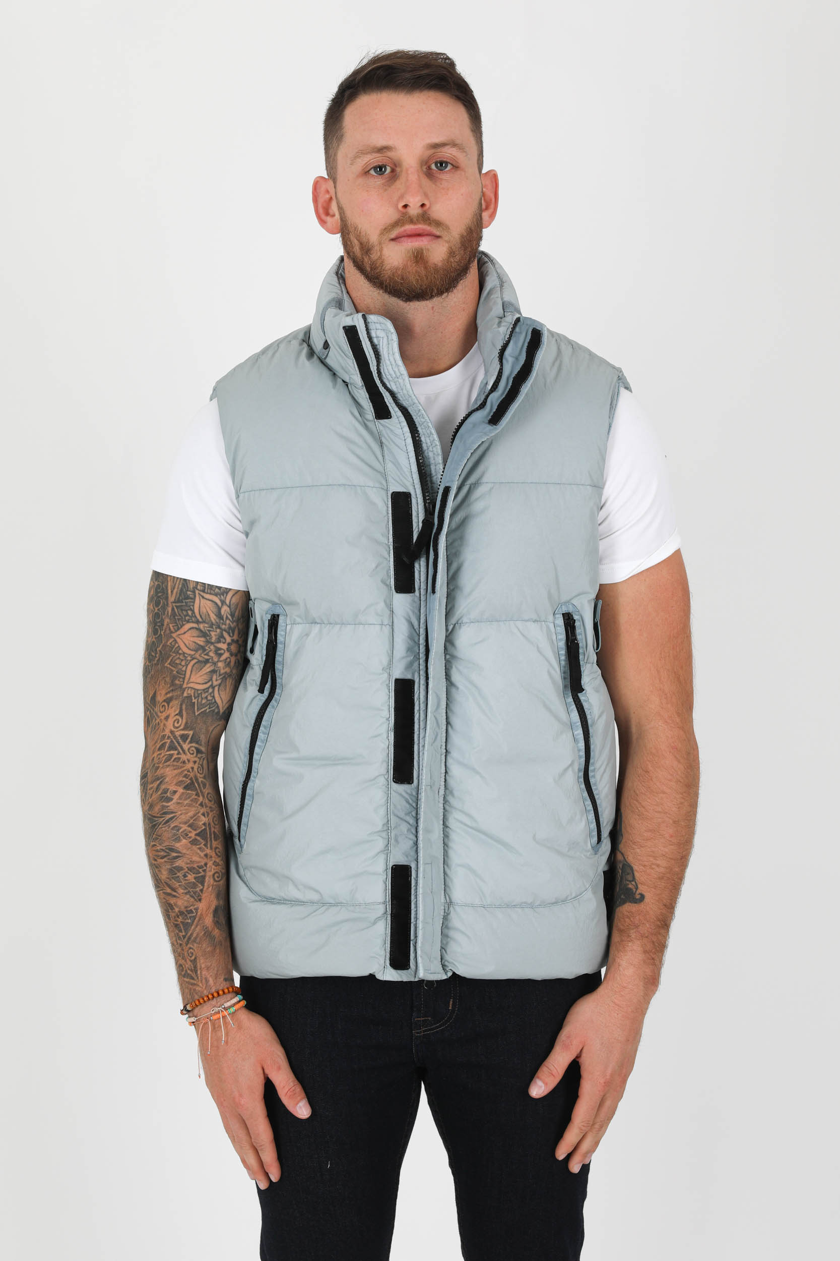 DOUDOUNE SANS MANCHES STONE ISLAND GRIS PERLE 7515G0123-V0061