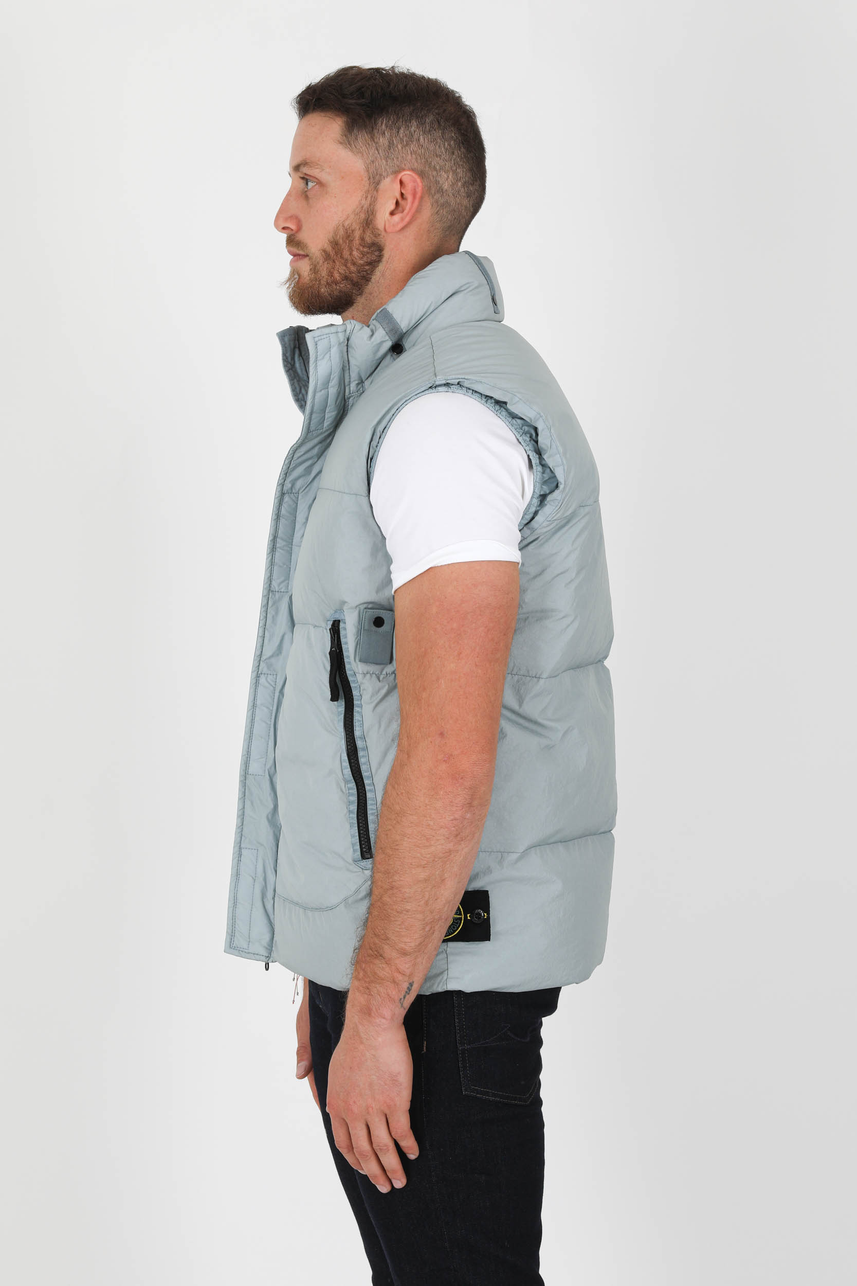 DOUDOUNE SANS MANCHES STONE ISLAND GRIS PERLE 7515G0123-V0061