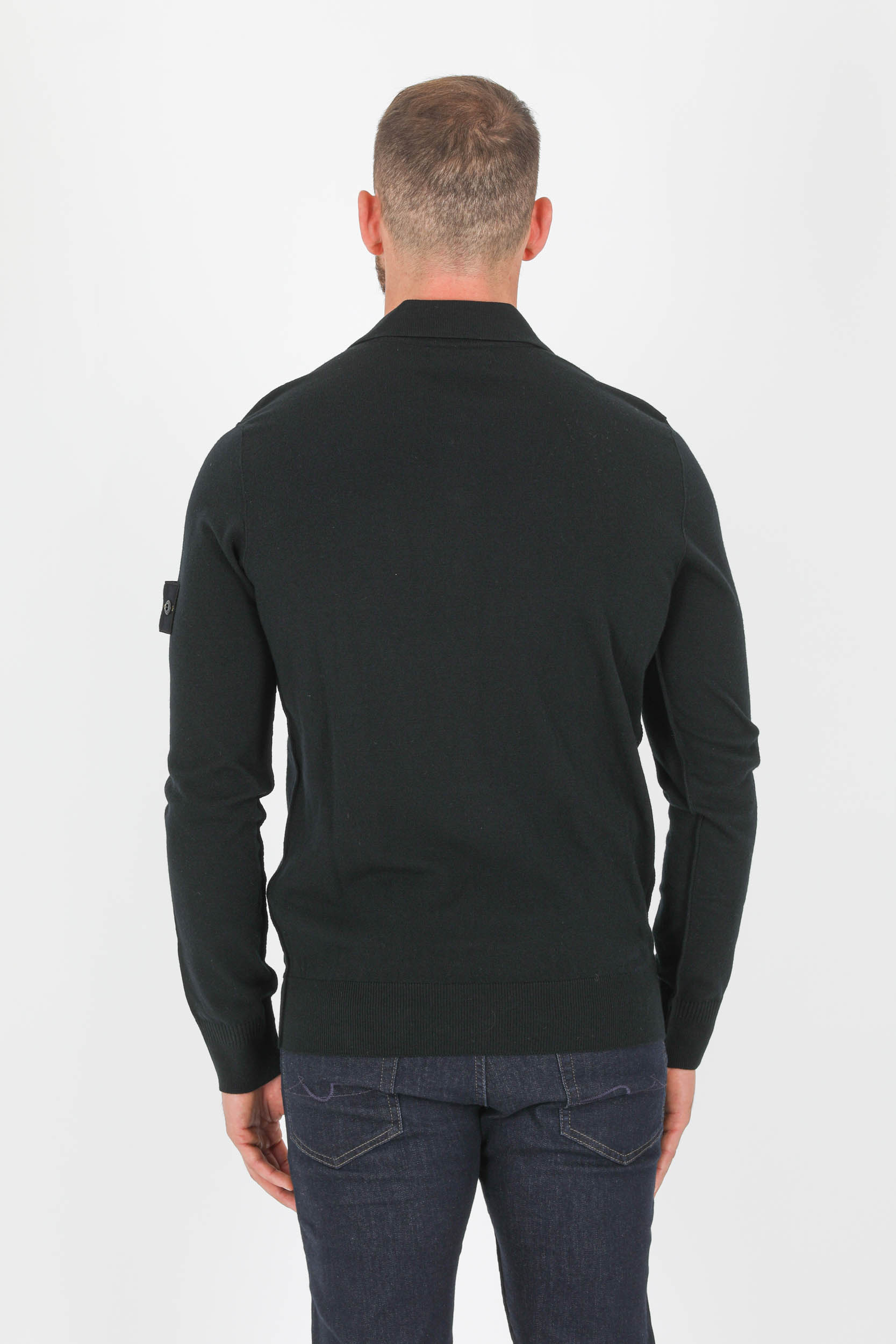 PULL COL POLO STONE ISLAND NOIR 7515512A1-V0029