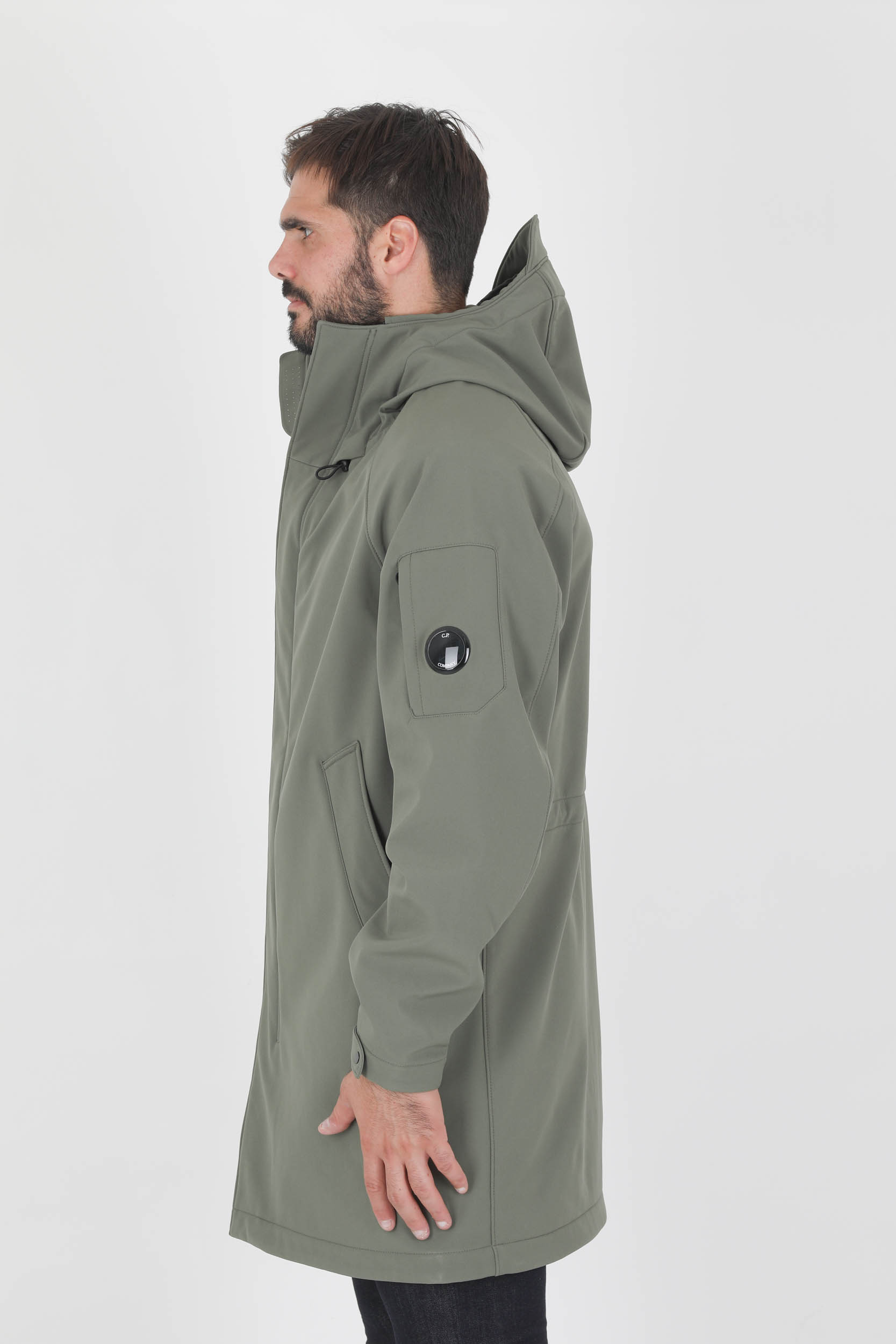 VESTE LONGUE SOFT SHELL-R KAKI CP COMPANY W105A-665